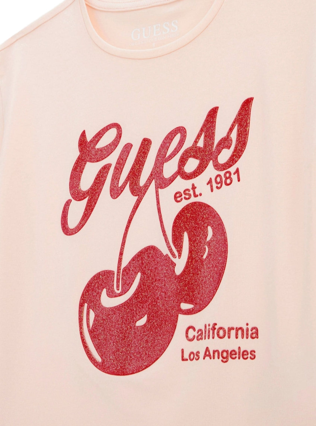 GUESS Kids Pink Midi Cherry Logo T-Shirt (7-16) J5GI00K6YW4 Detail View