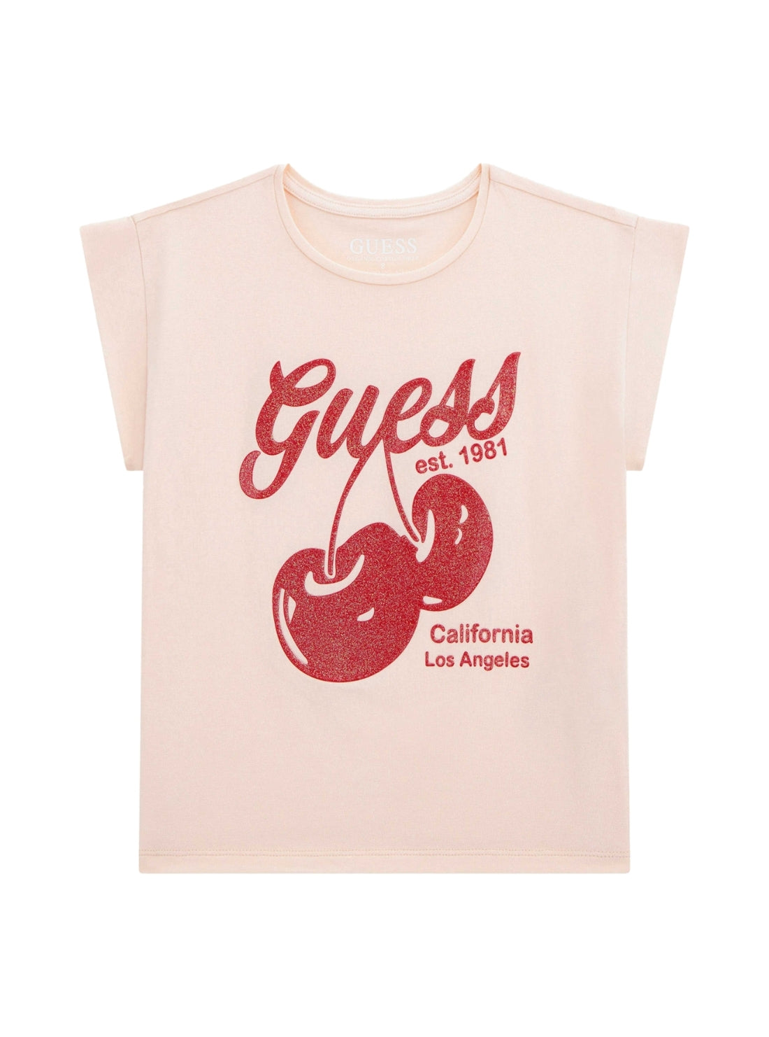 GUESS Kids Pink Midi Cherry Logo T-Shirt (7-16) J5GI00K6YW4 Front View