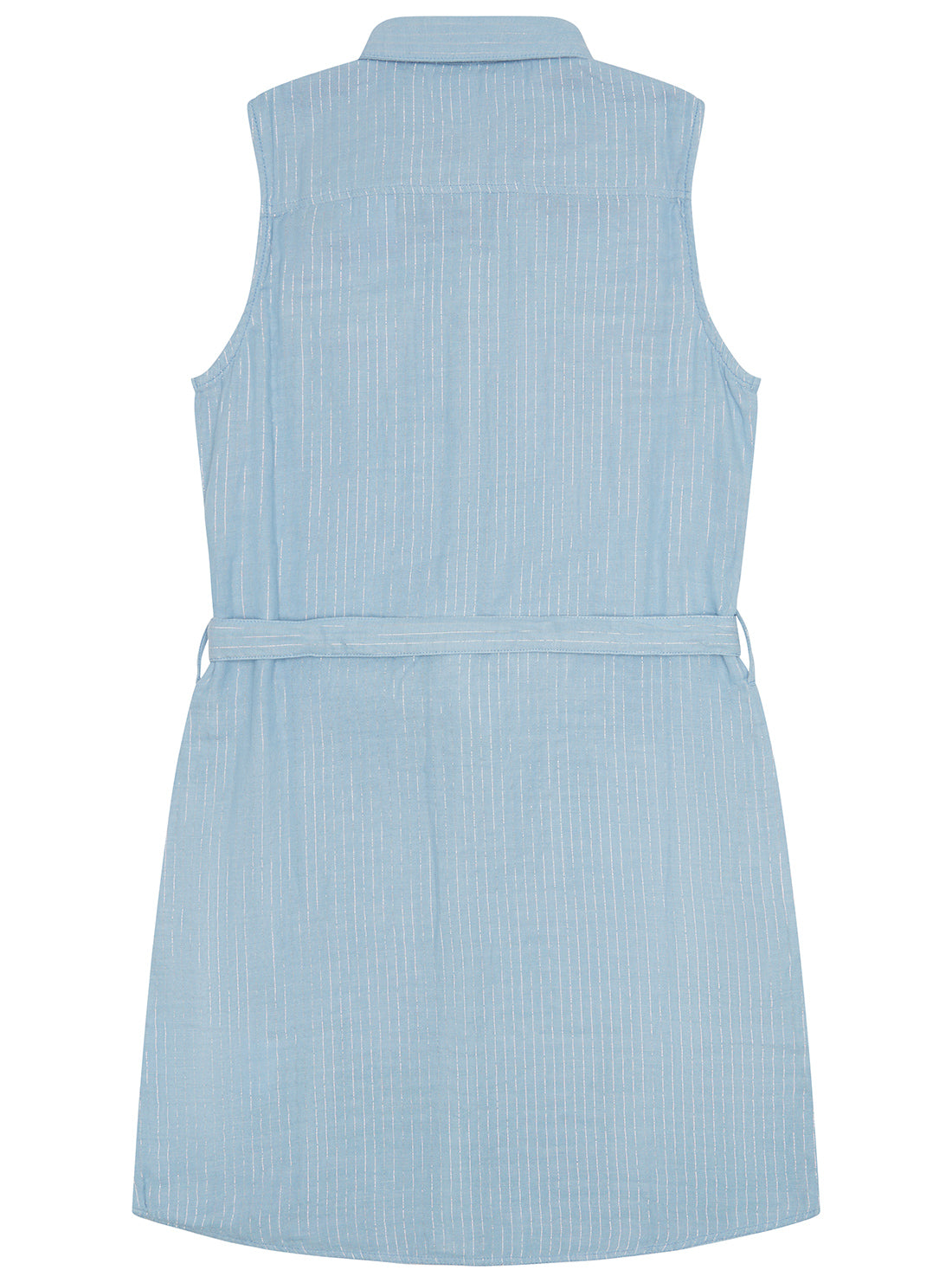 GUESS Kids Blue Lurex Bonded Gauze Dress (7–16) J5GK10WH6S0 Back View