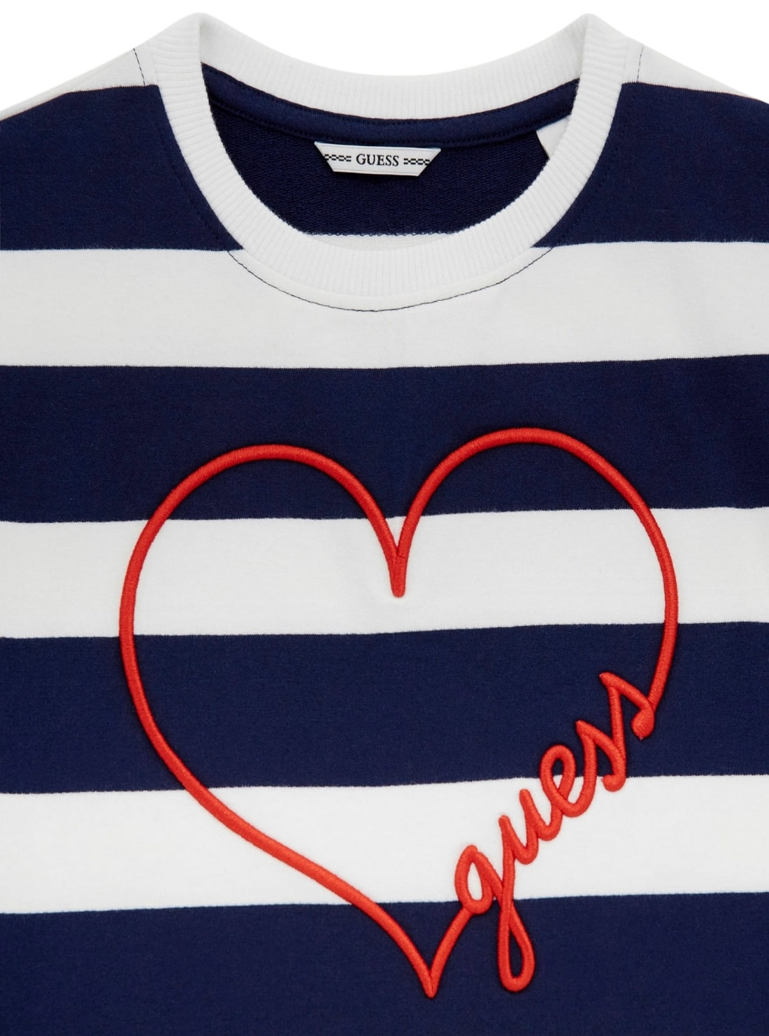 GUESS Kids White Blue Stripe Terry Dress (7-16) Detail View