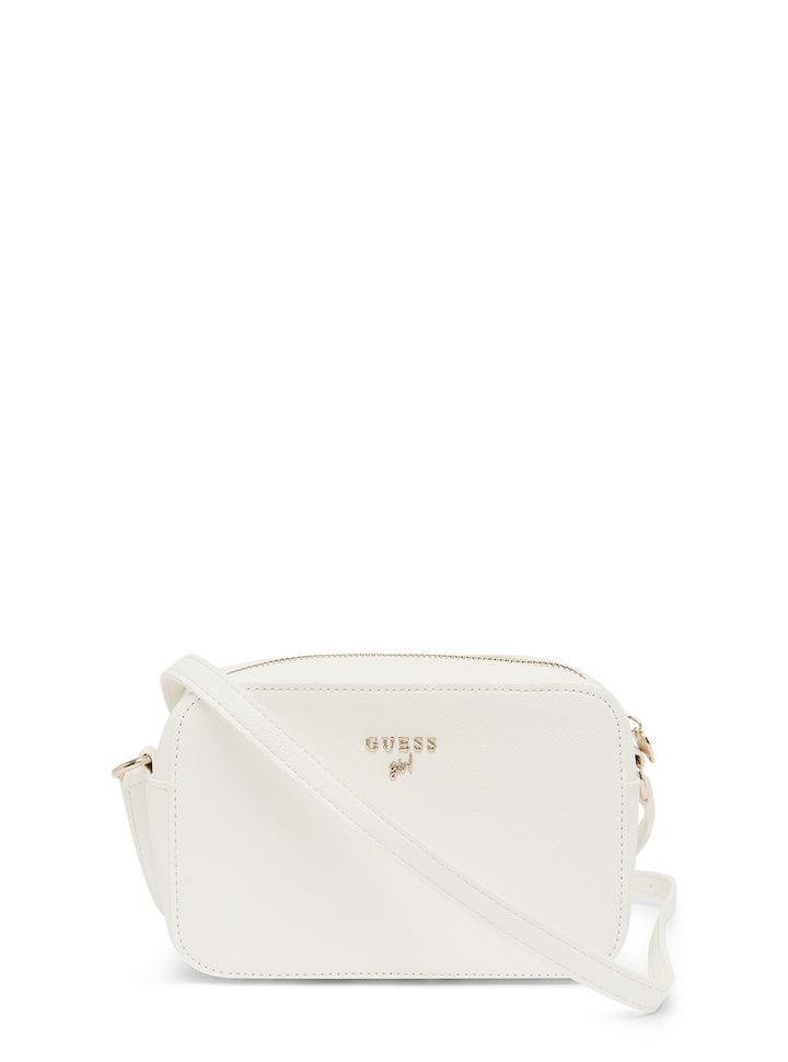 GUESS Kids White Girl Camera Crossbody J5GZ07WG730 Front View