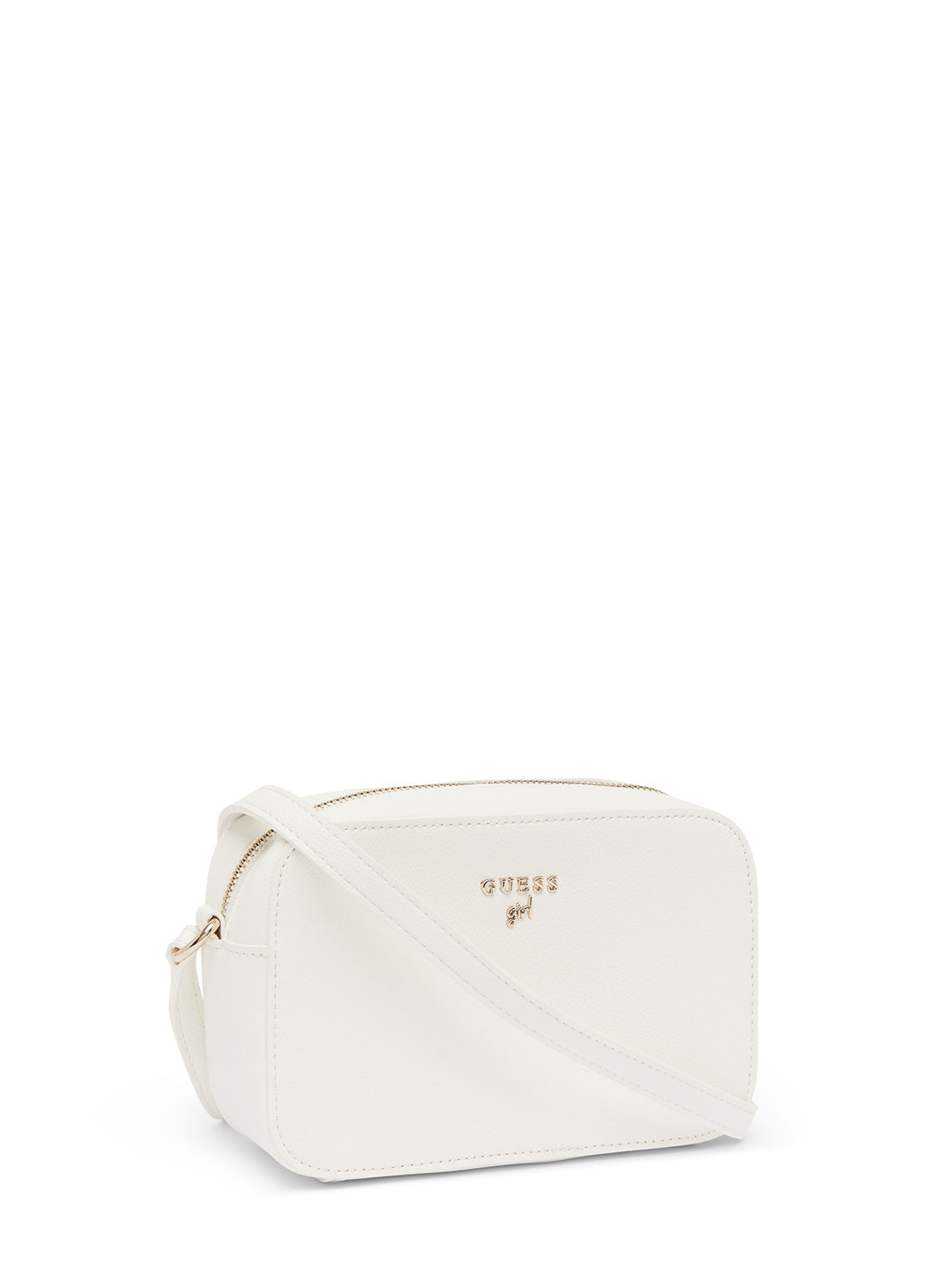 GUESS Kids White Girl Camera Crossbody J5GZ07WG730 Front Side View
