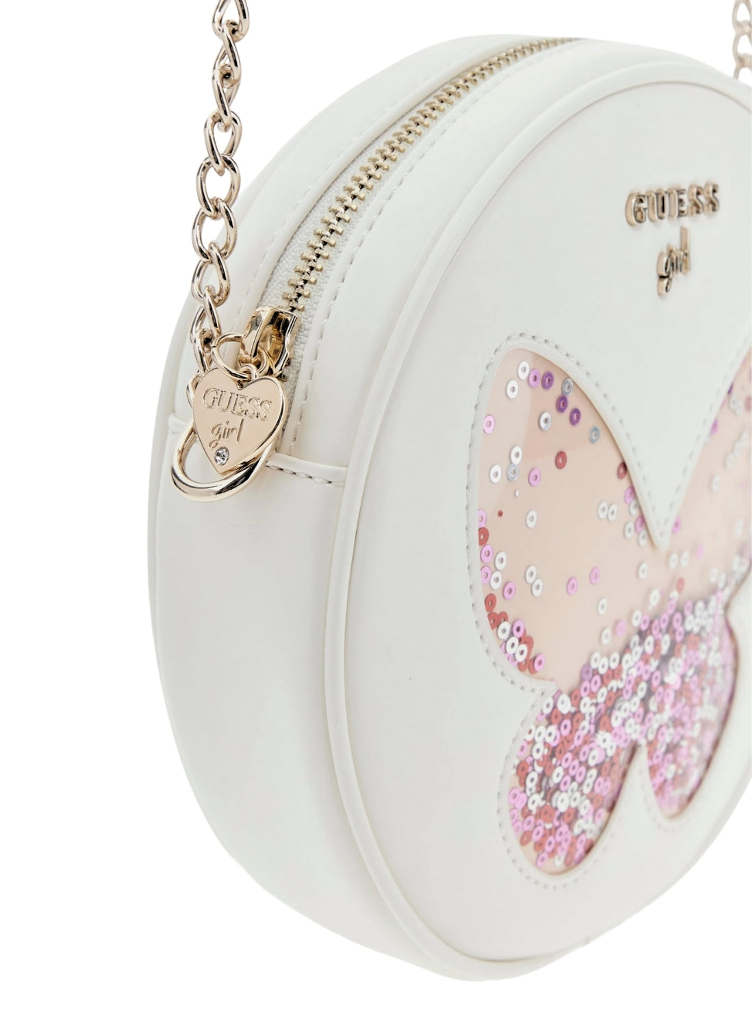 GUESS Kids White Mini Crossbody Circle Bag J5GZ19WH7G0 Detail View