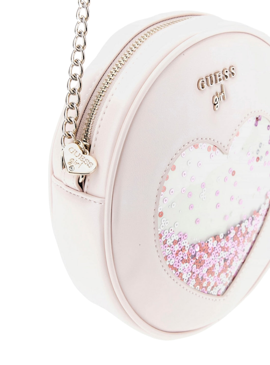 GUESS Kids Pink Mini Crossbody Circle Bag J5GZ19WH7G0 Detail View