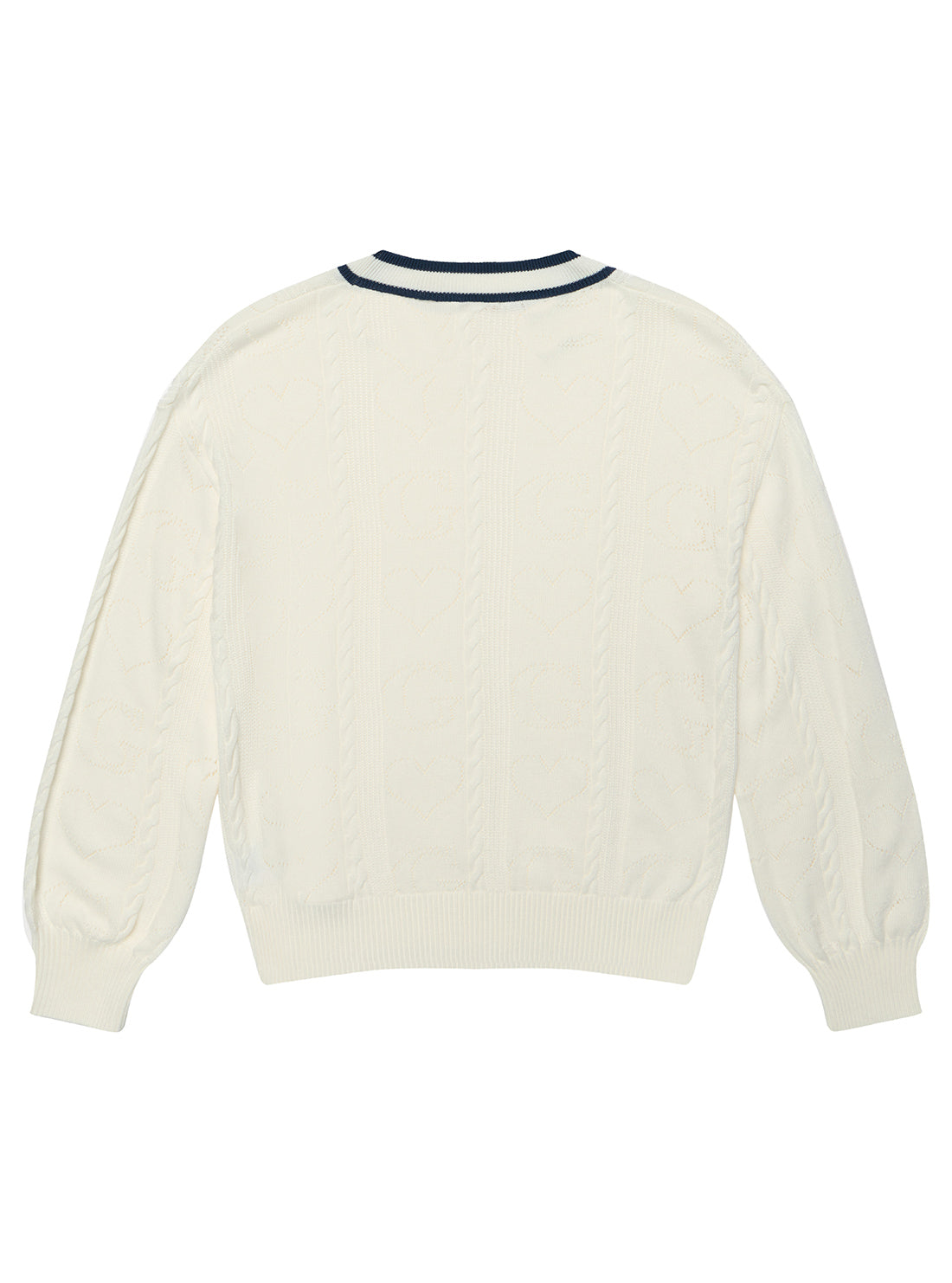 White Long Sleeve Knit Sweater (7-16)