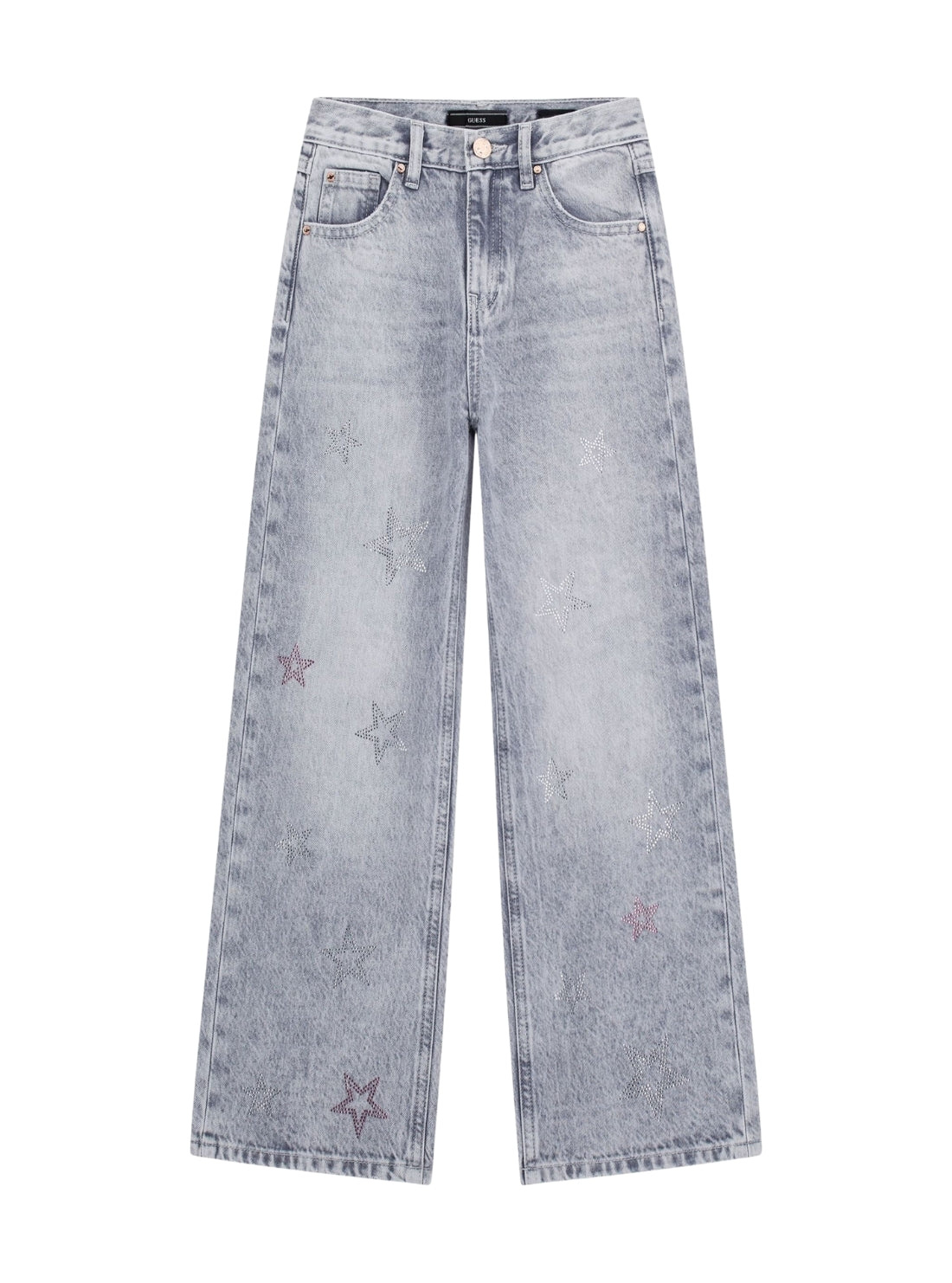 GUESS Kids Grey Rigid Denim 90s Pants (7-16) J5YA00D5NJ0 Front View