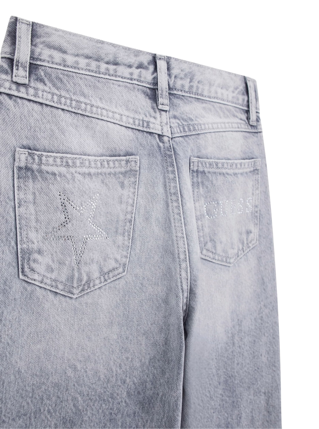 GUESS Kids Grey Rigid Denim 90s Pants (7-16) J5YA00D5NJ0 Back VIew