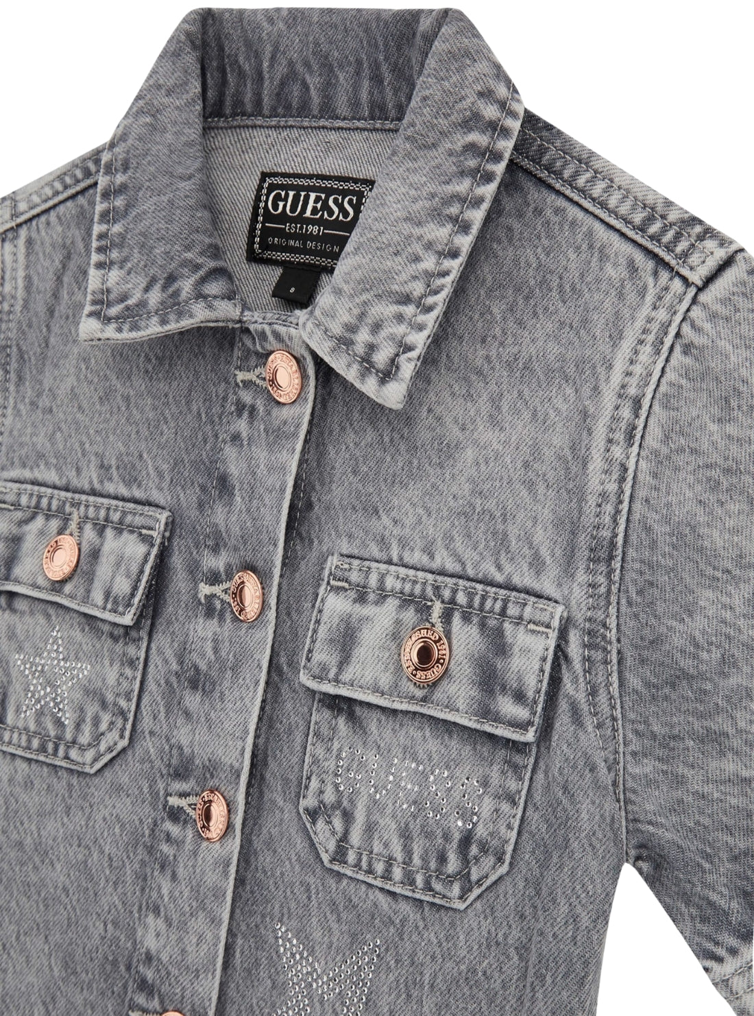 GUESS Kids Grey Rigid Denim Dress (7–16) J5YK10D5NJ0 Detail View