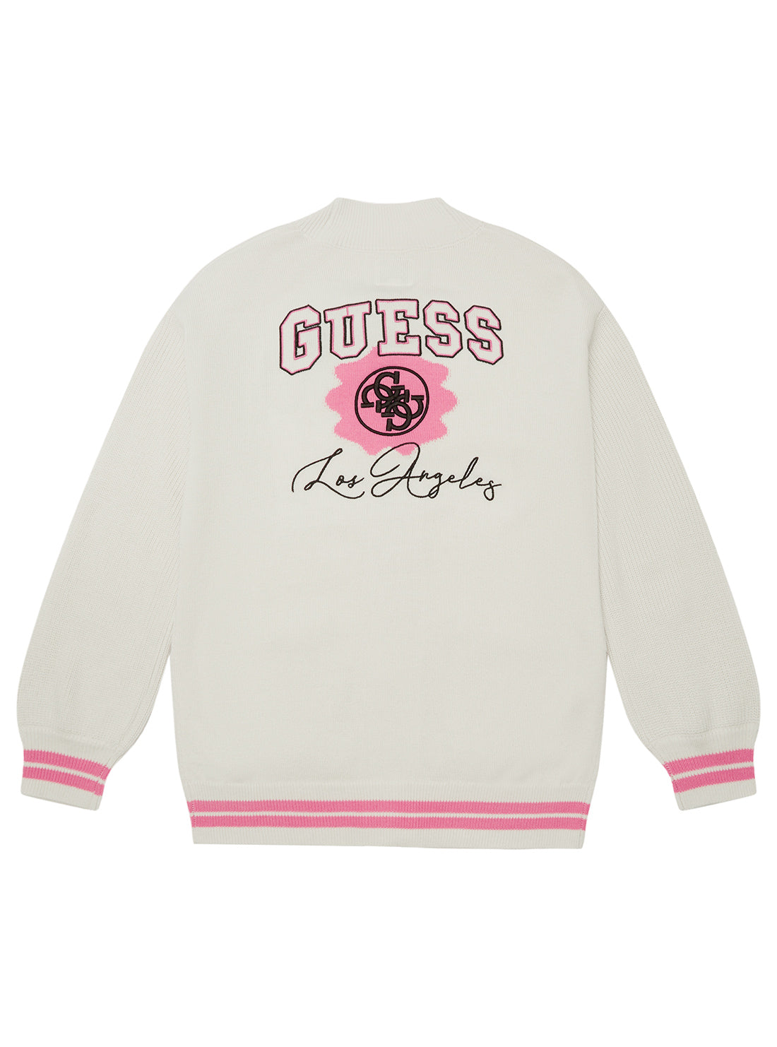 GUESS Kids White Long Sleeve Cardigan (7-16) J5YR11Z3OF0 Back View