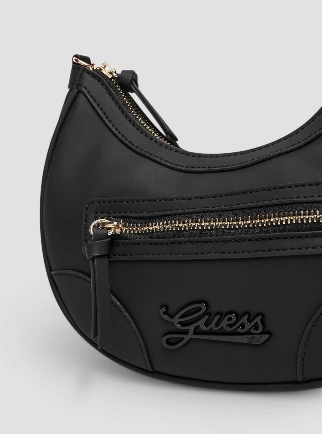 GUESS Kids Black Logo Hobo Crossbody Bag J5YZ05WGVT0 Detail View