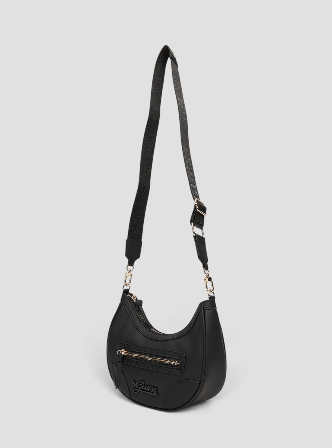 GUESS Kids Black Logo Hobo Crossbody Bag J5YZ05WGVT0 Full View