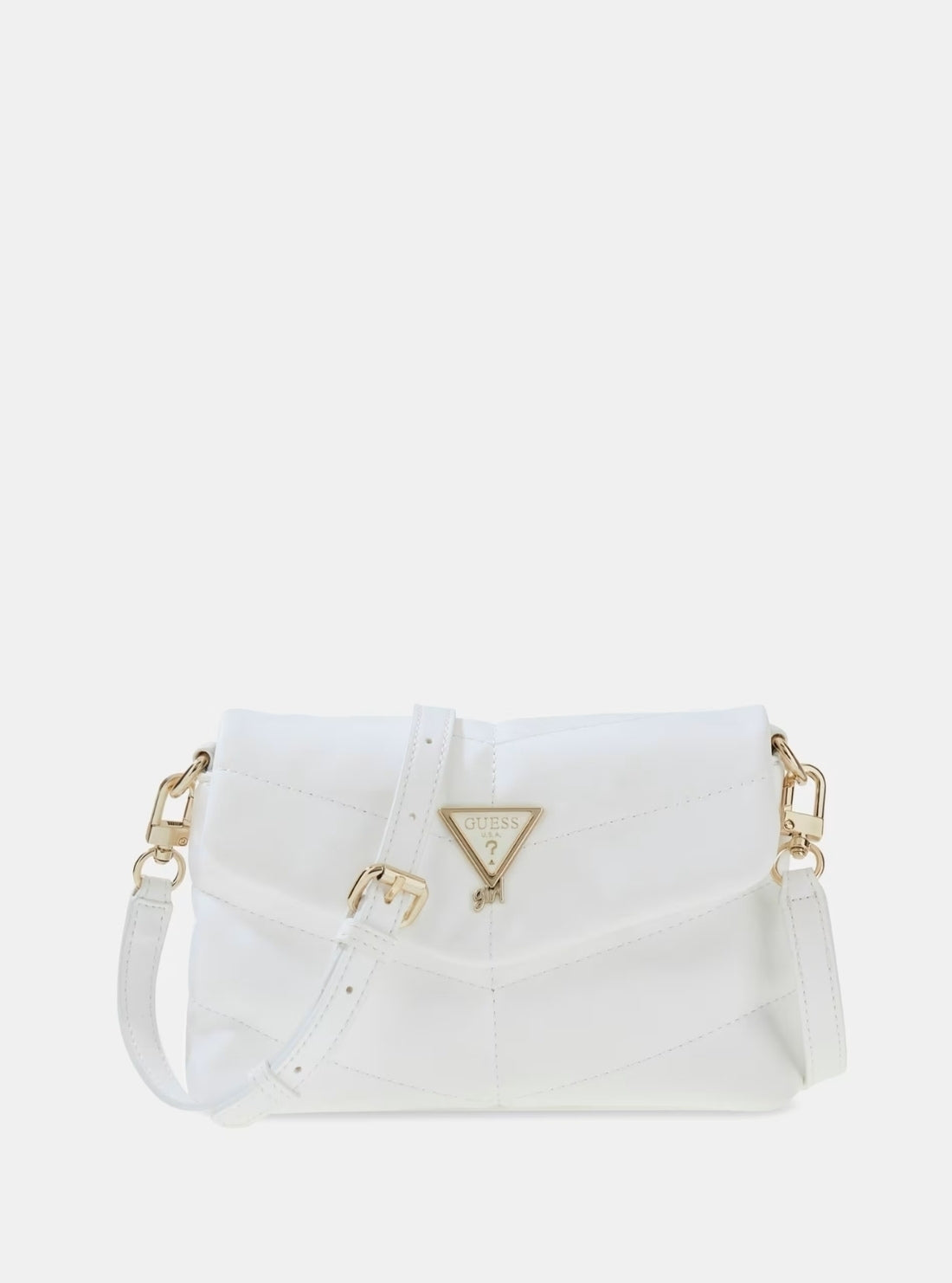 GUESS Kids White Mini Puffy Crossbody Bag J5YZ12WGVT0 Front View