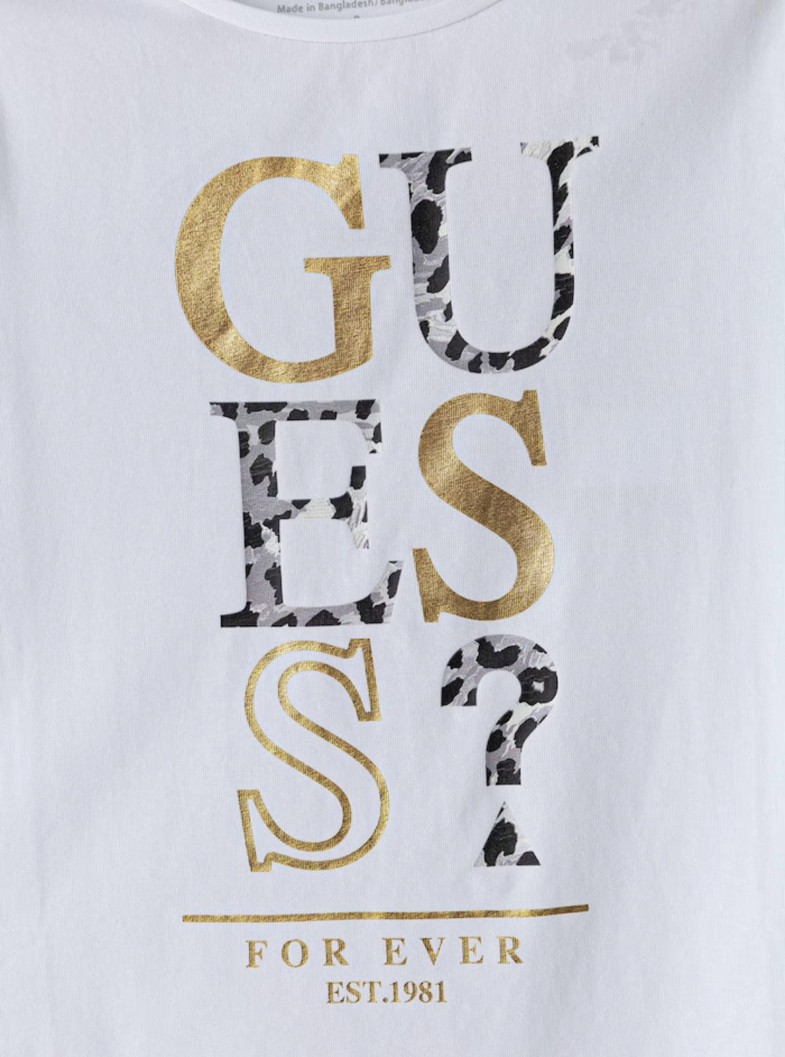 GUESS Kids White Logo T-Shirt (7-16) J6BI01K5769 Detail View
