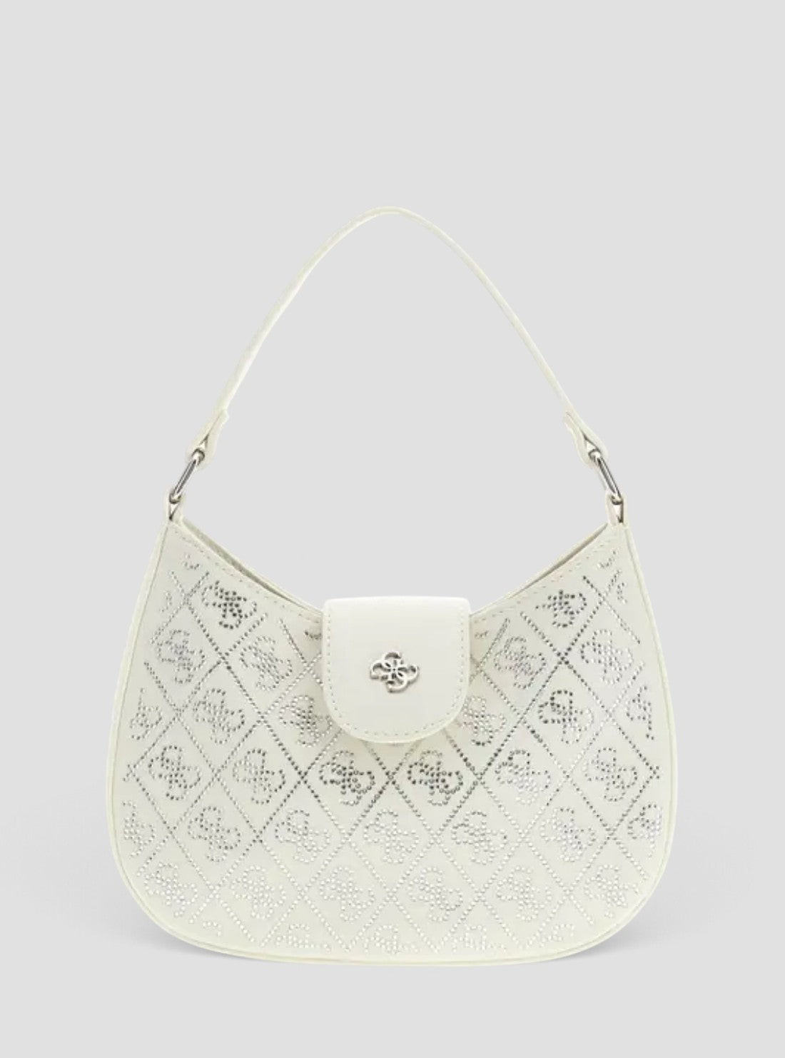 GUESS Kids White 4G Crystal Mini Hobo Bag J6BZ34W4046 Front View1