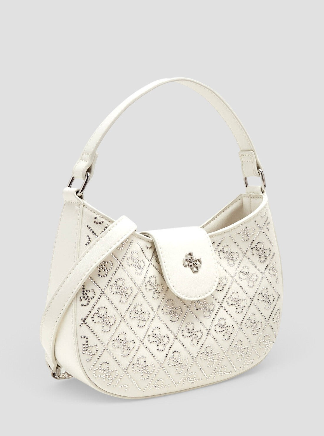 GUESS Kids White 4G Crystal Mini Hobo Bag J6BZ34W4046 Side View