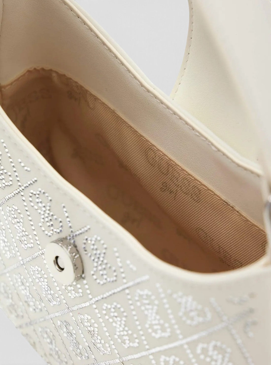 GUESS Kids White 4G Crystal Mini Hobo Bag J6BZ34W4046 Detail View