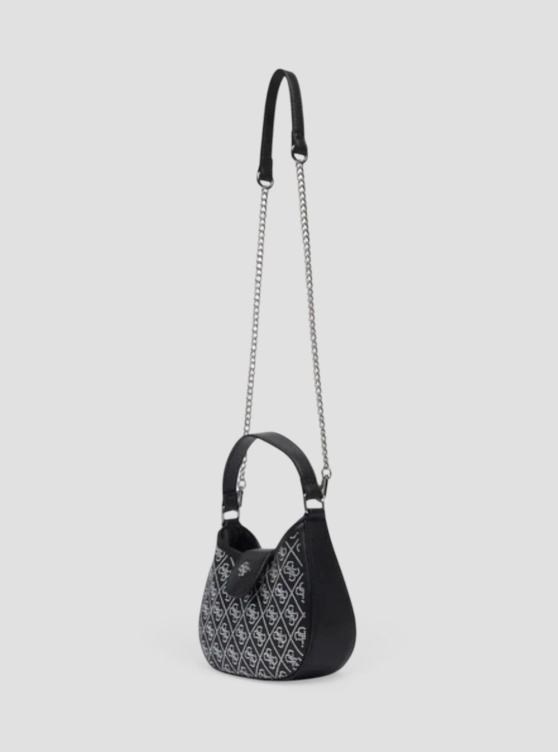 GUESS Kids Black 4G Crystal Mini Hobo Bag J6BZ34W4046 Full View