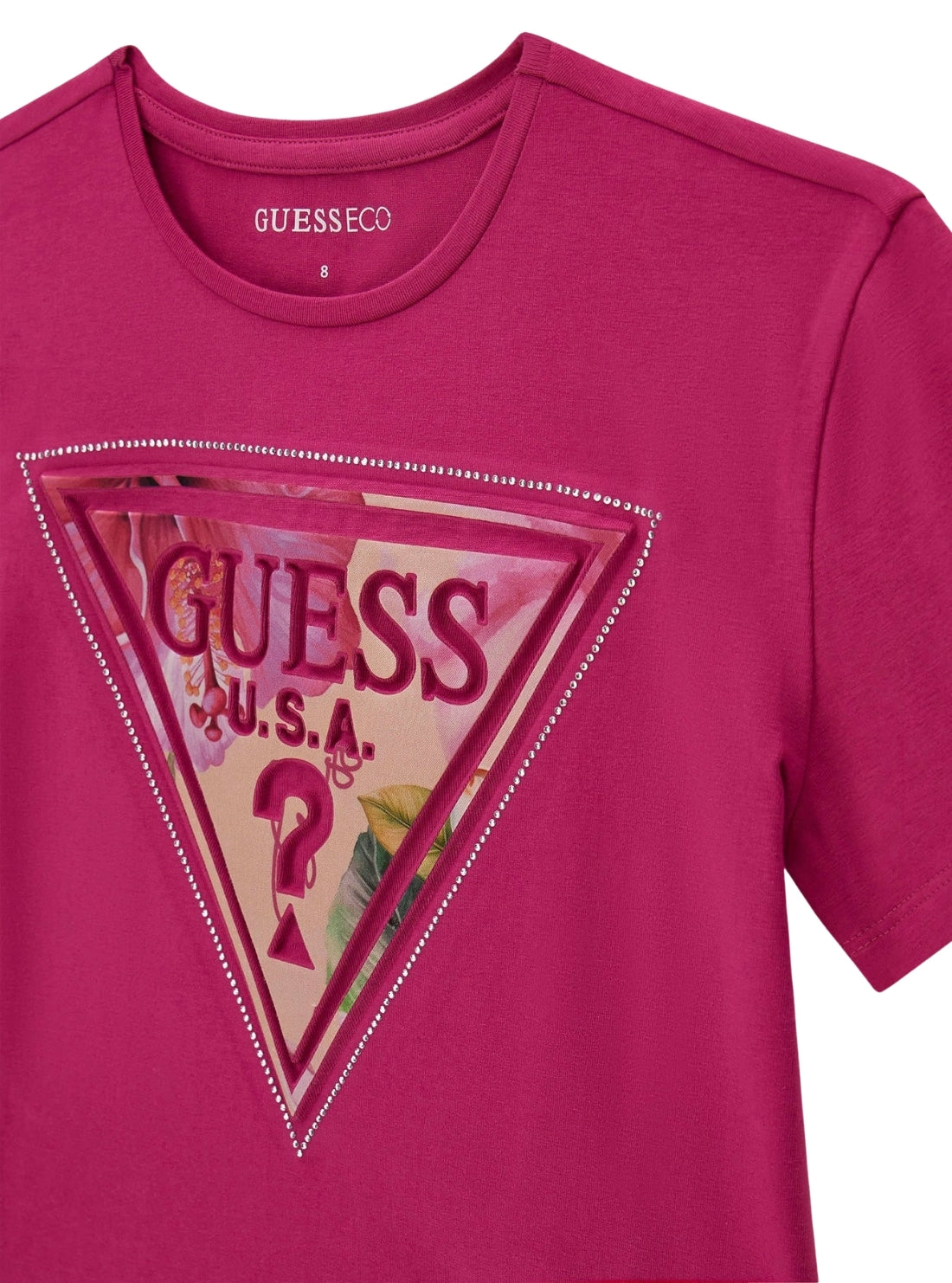 GUESS Kids Purple High Low Logo T-Shirt (7-16) J6GI13K6YW4 Detail View