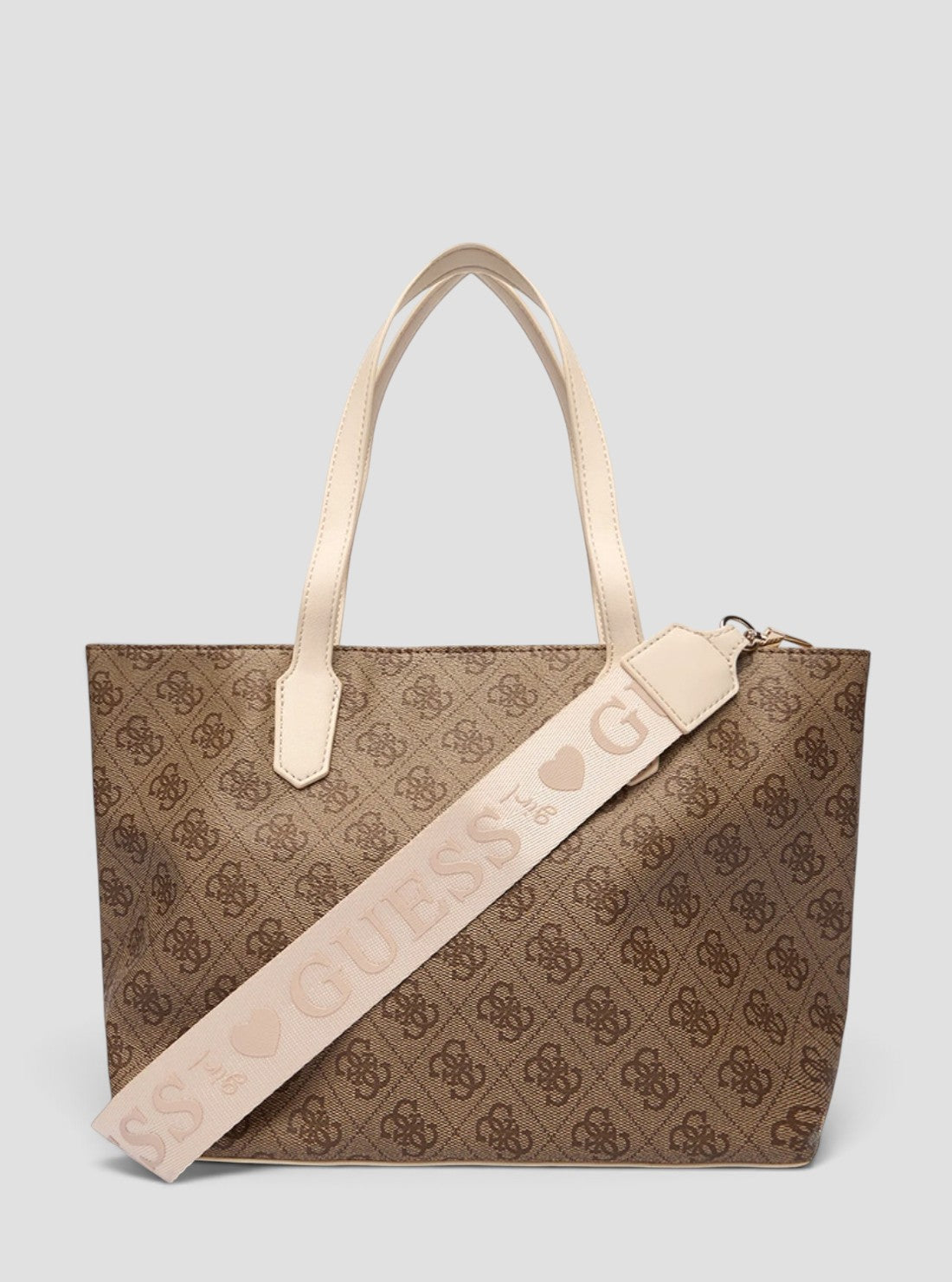 GUESS Kids Beige 4G Logo Shopping Bag J6RZ13WFMF0 Back View