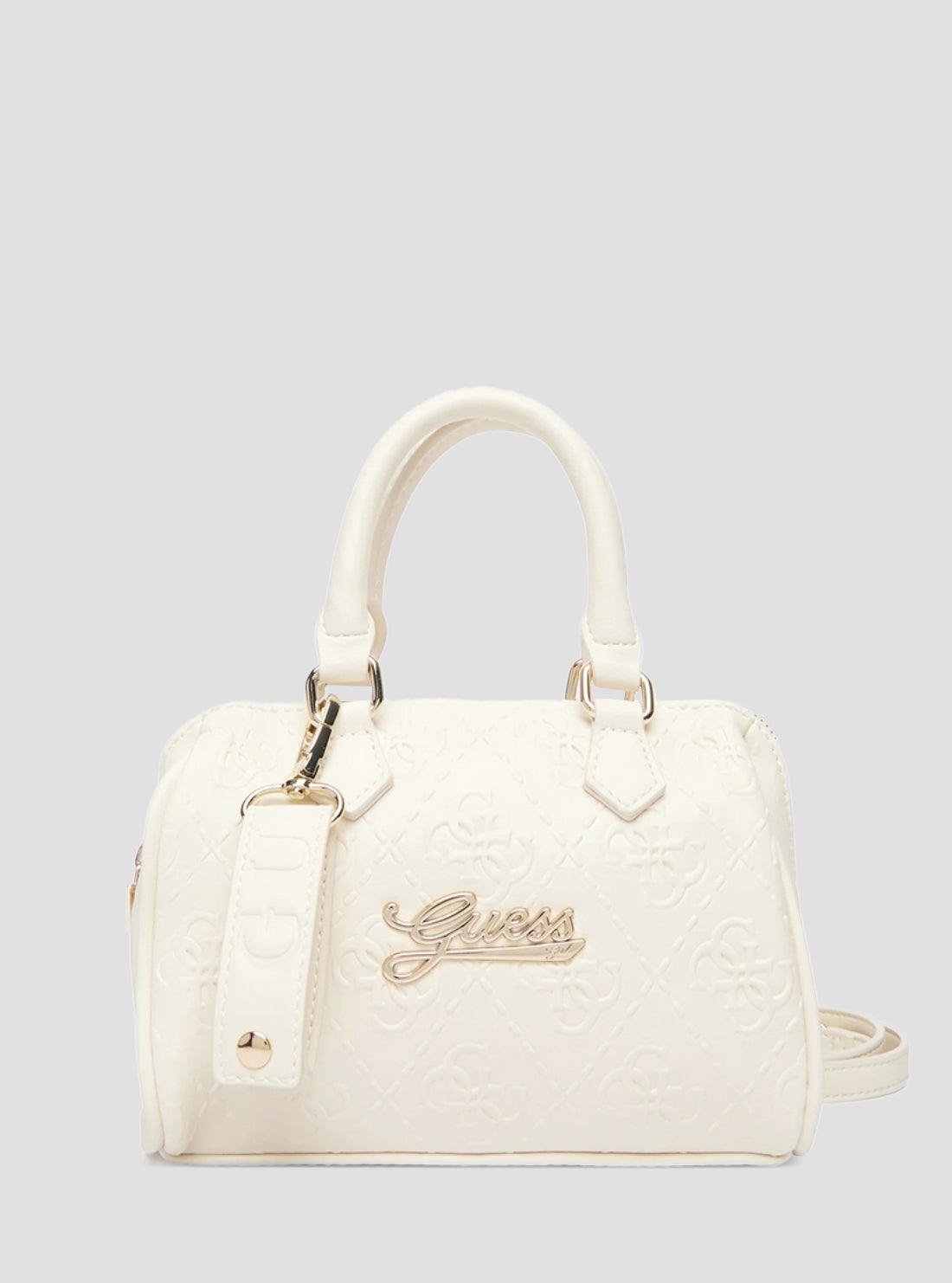 GUESS Kids Cream White Logo Mini Box Satchel J6RZ14WGT10 Front View
