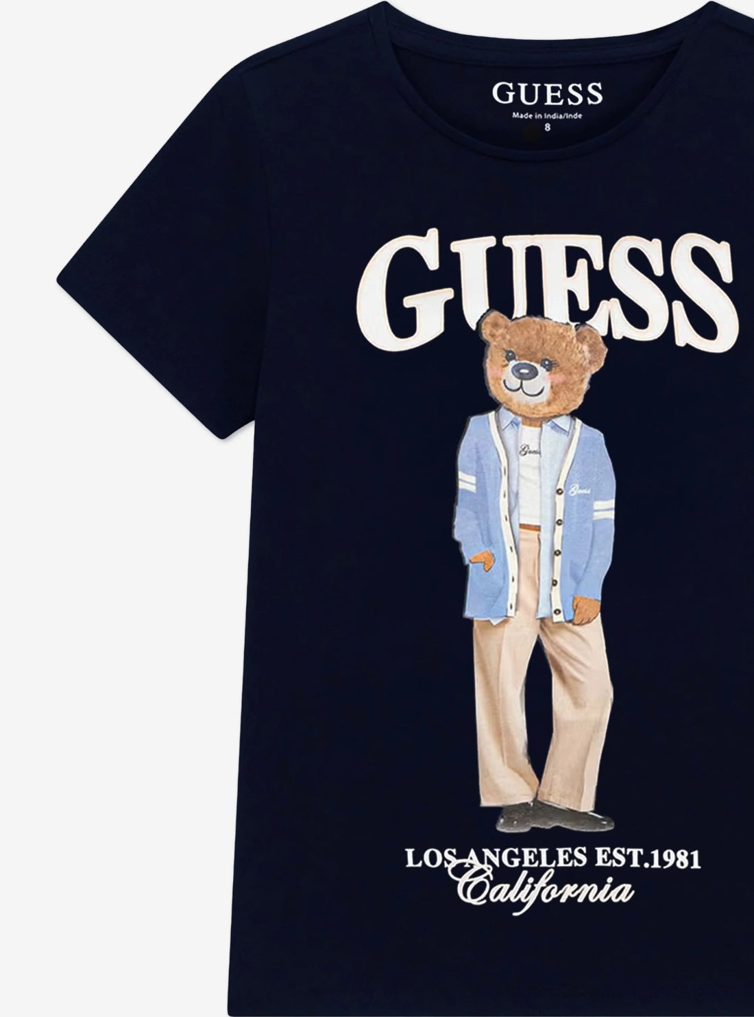 GUESS Kids Blue Bear Graphic T-Shirt J6YI08K3710 Detail View