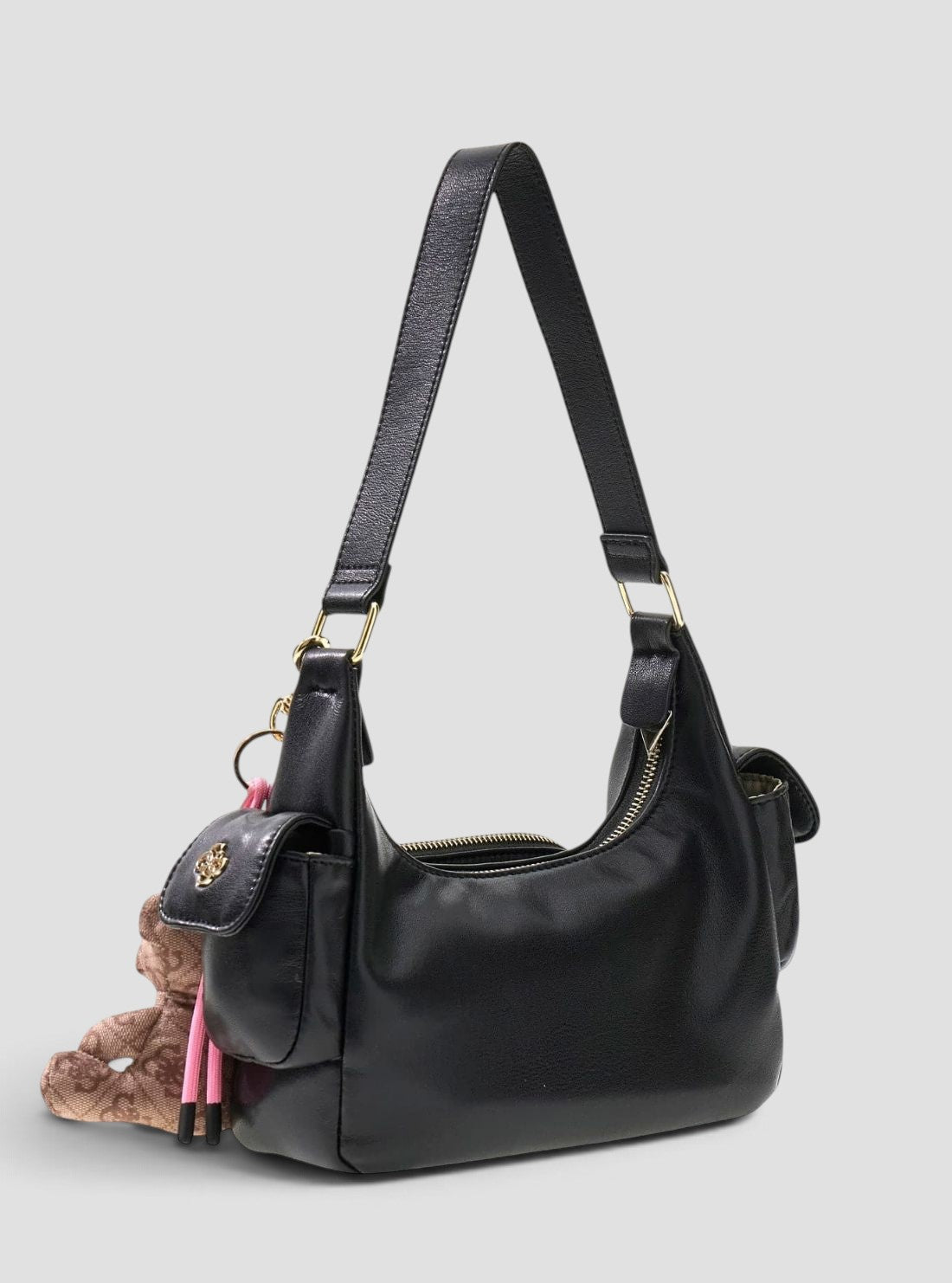 GUESS Kids Black Teddy Charm Shoulder Bag J6YZ28W2574 Back View