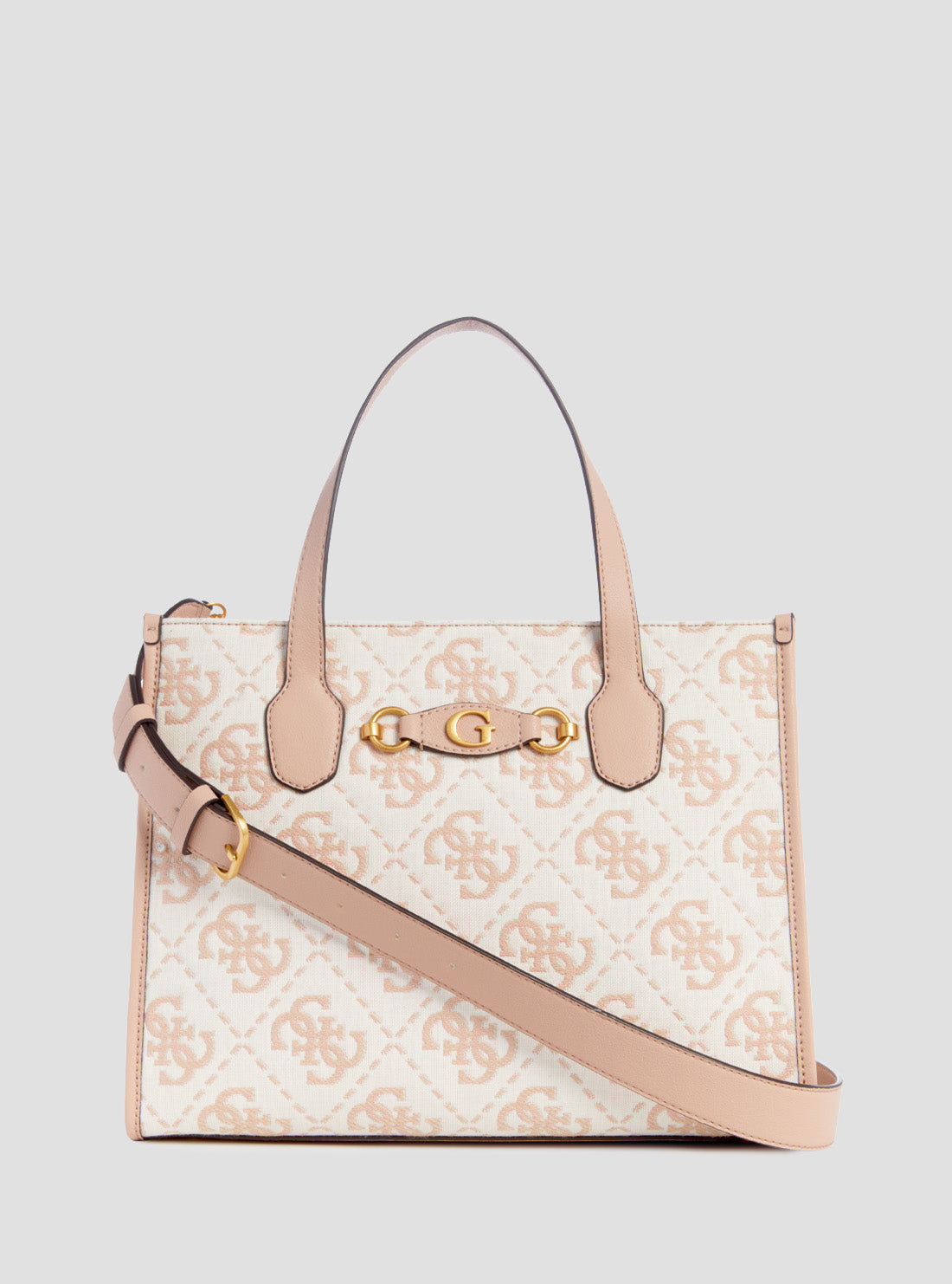 GUESS Women's Pink Logo Izzy Compartment Tote Bag JA865422DRE Front View