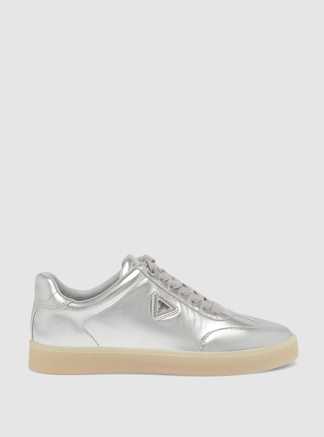 GUESS Womens Silver Jazlie Low-Top Sneakers JAZLIE Side View
