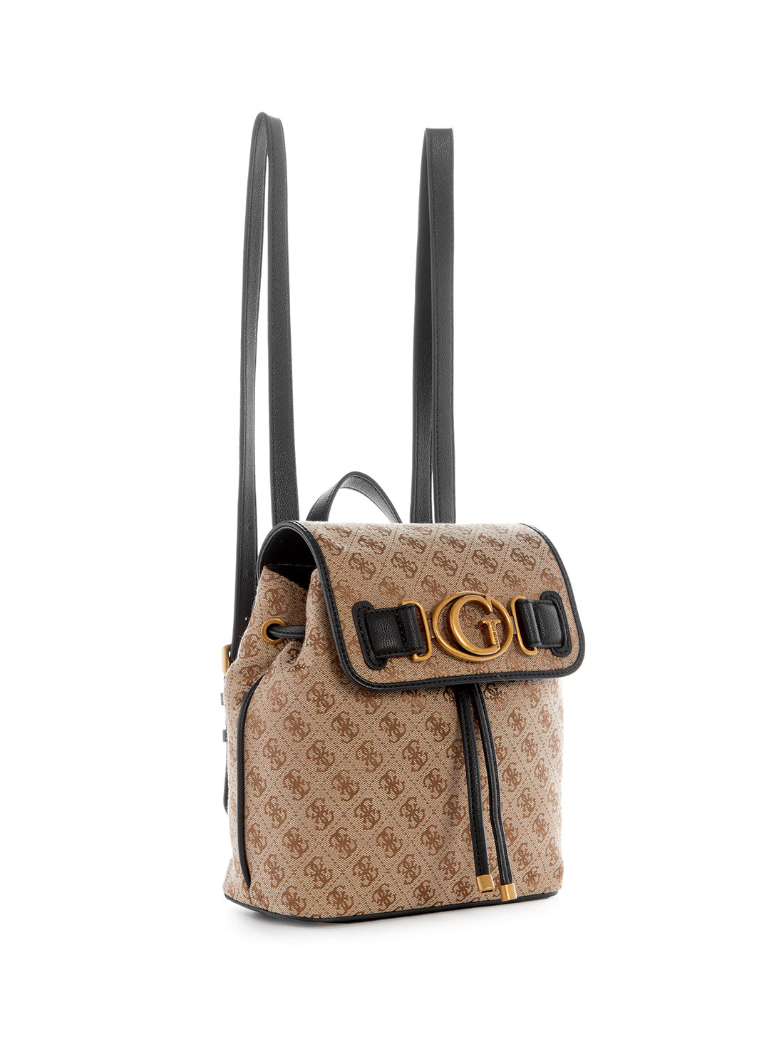 GUESS Womens Latte Brown Black Aviana Backpack side view