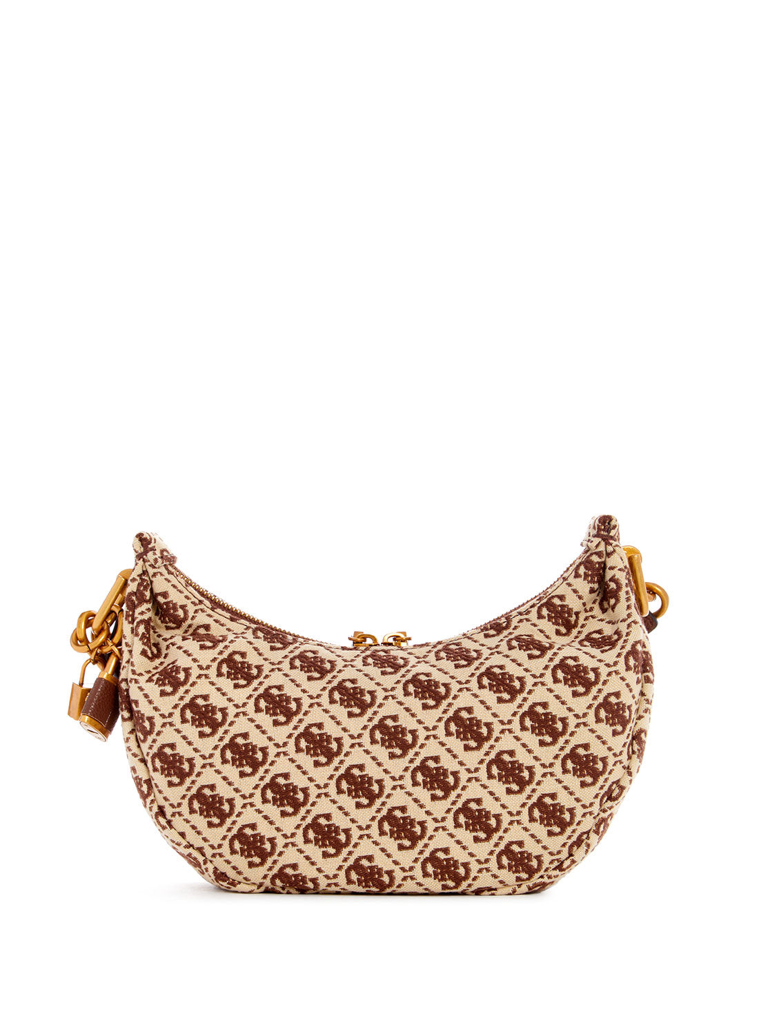 guess womens Brown Logo Logo Shemara Mini Hobo Satchel back view