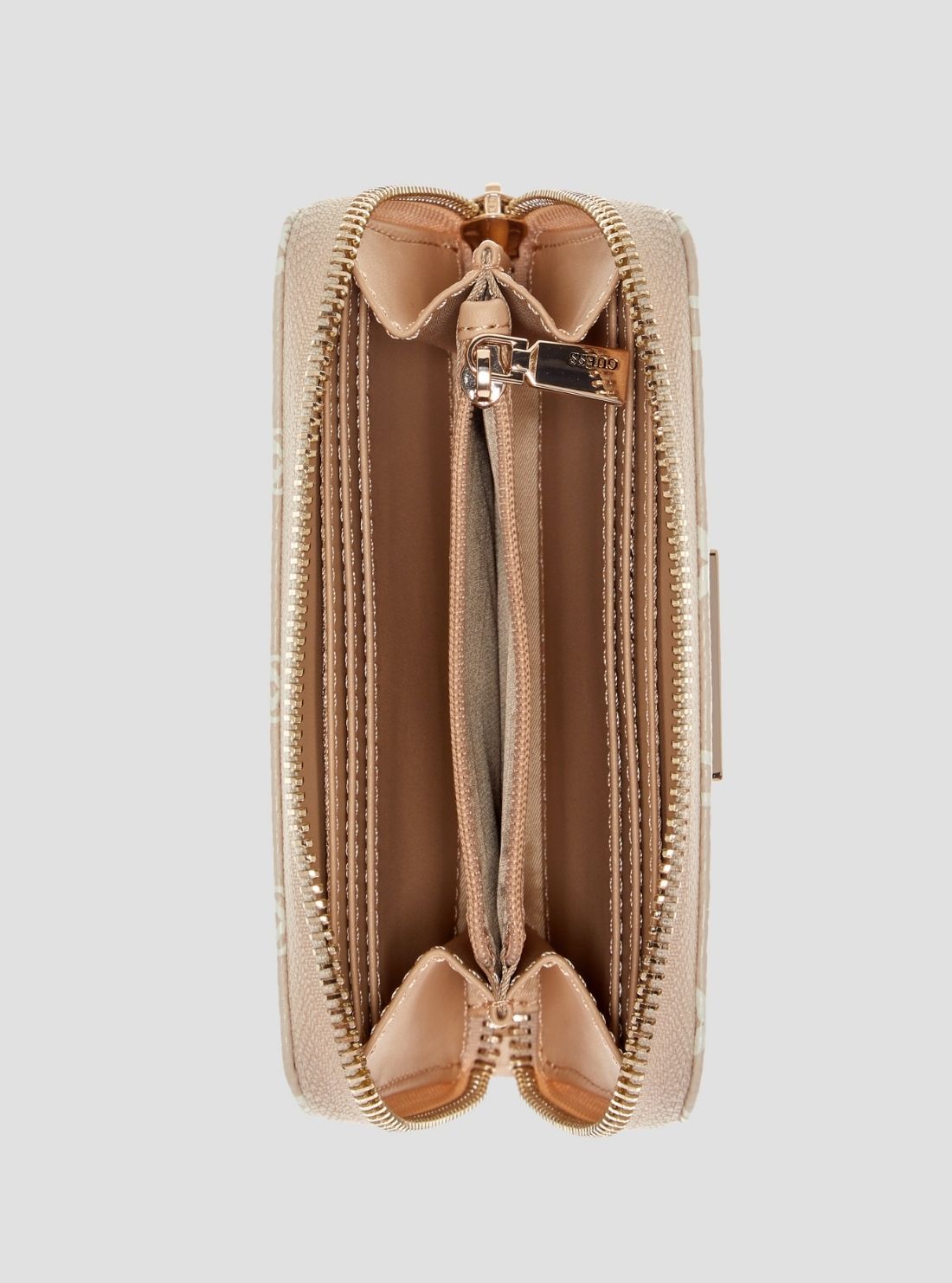 GUESS Womens Brown Logo Samantha Medium Zip Around Wallet JG2313140 Inside View