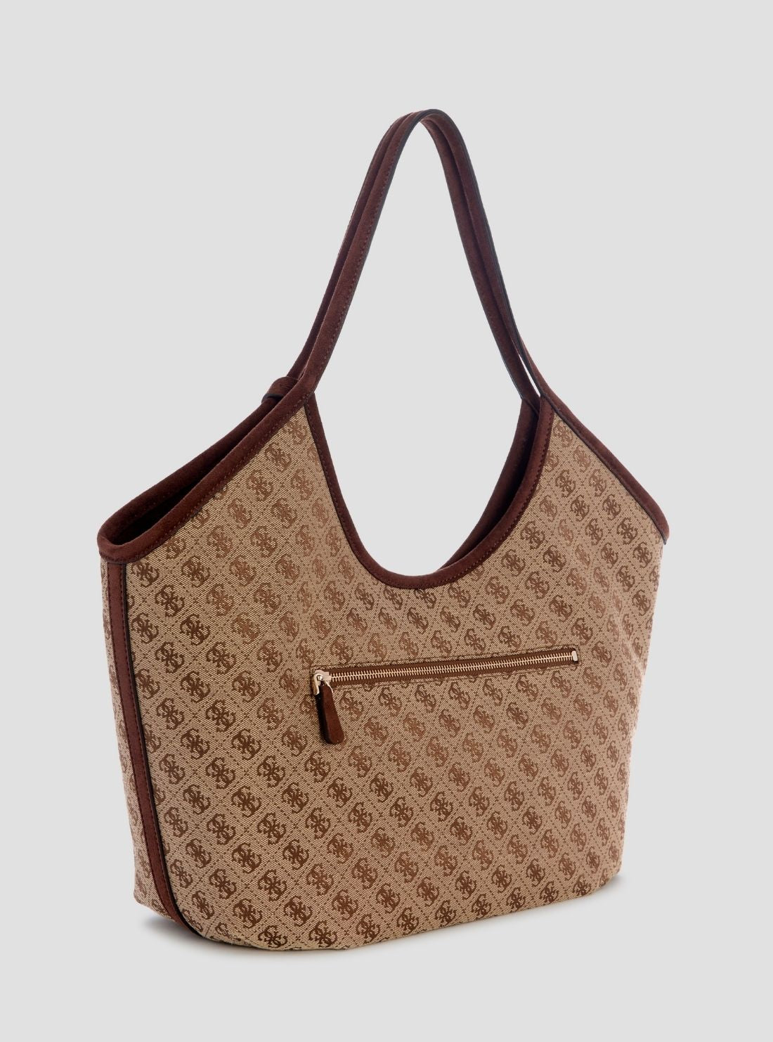 GUESS Womens Brown Logo Samantha Girlfriend Tote Bag JG231323 Back View