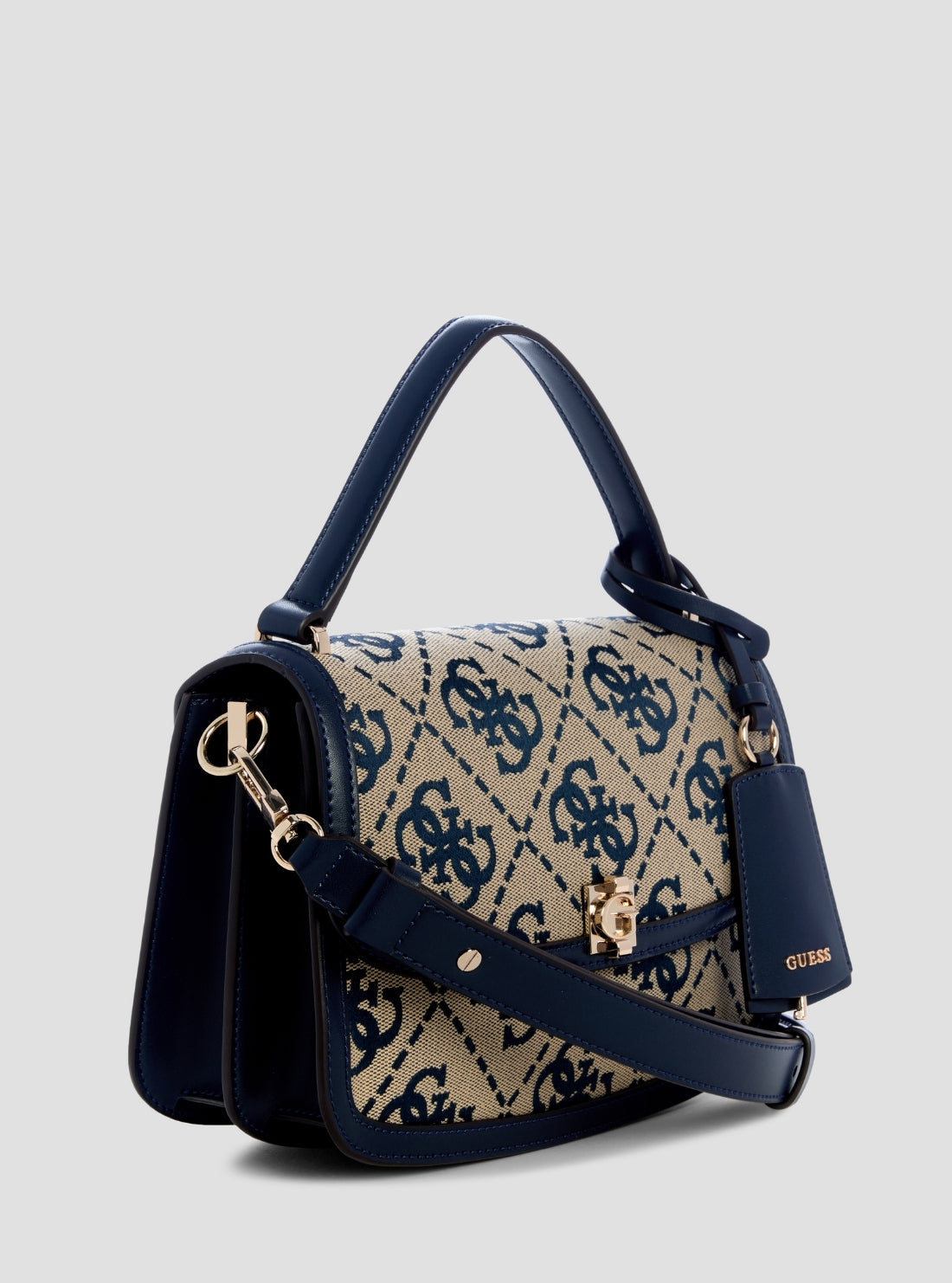 GUESS Womens Blue Logo Audrey Crossbody Flap Bag JG975521 Side View