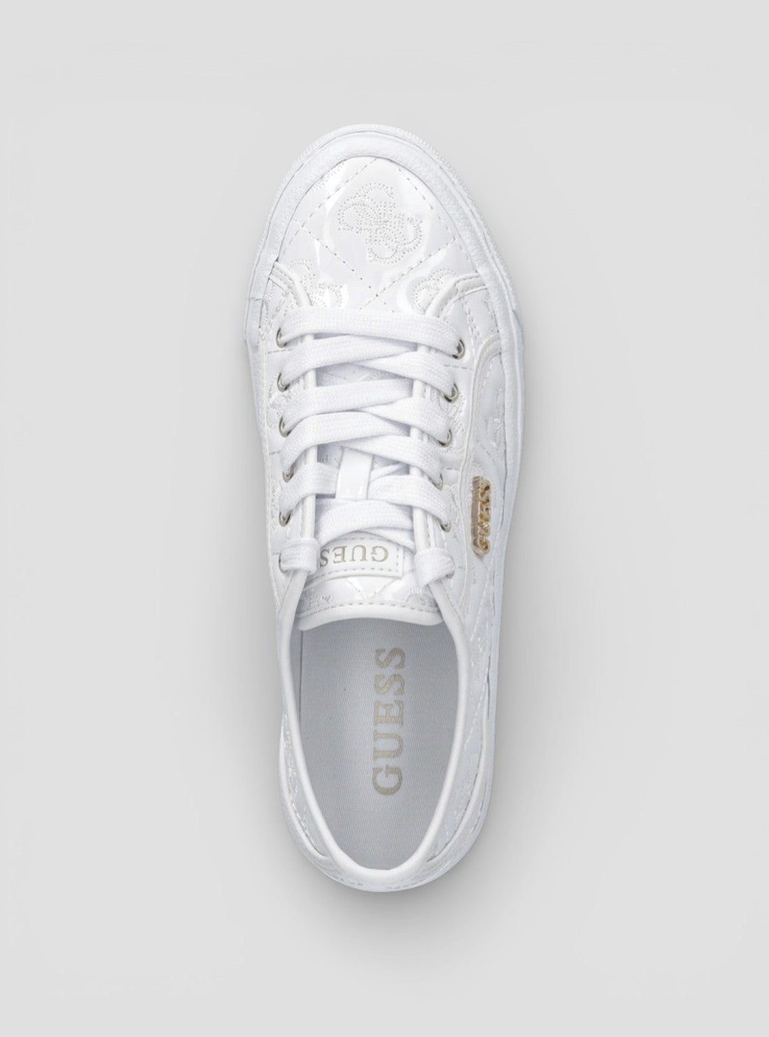 GUESS Womens White Jlove Sneakers JLOVE Top View