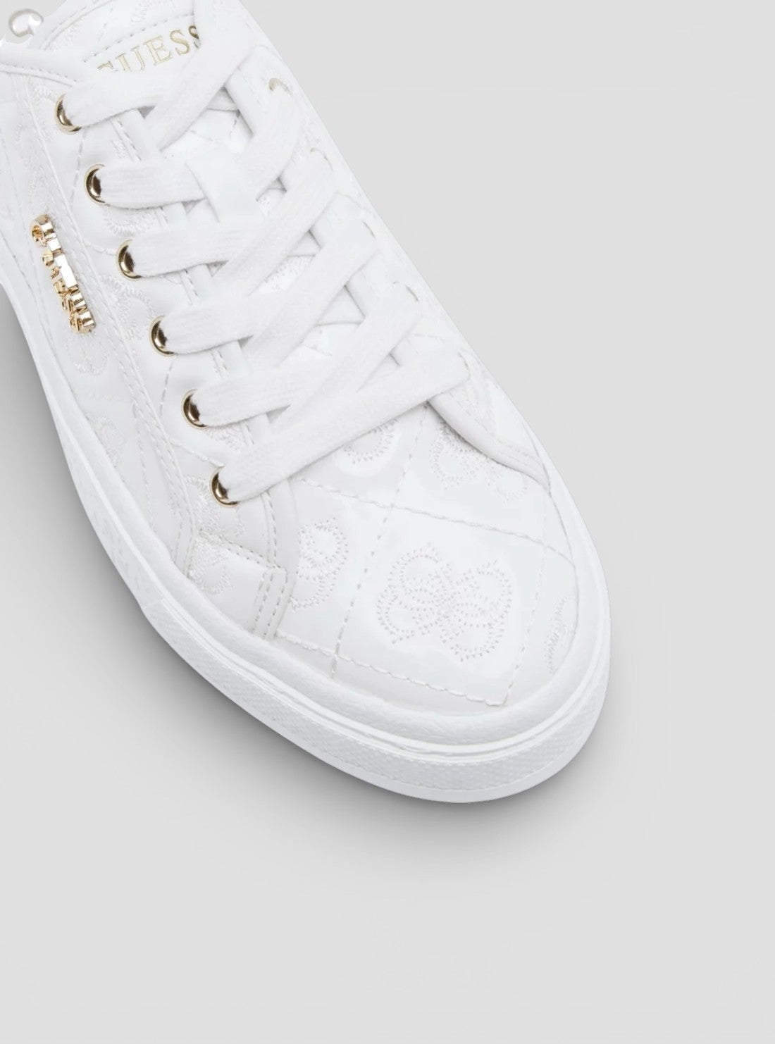 GUESS Womens White Jlove Sneakers JLOVE Top View