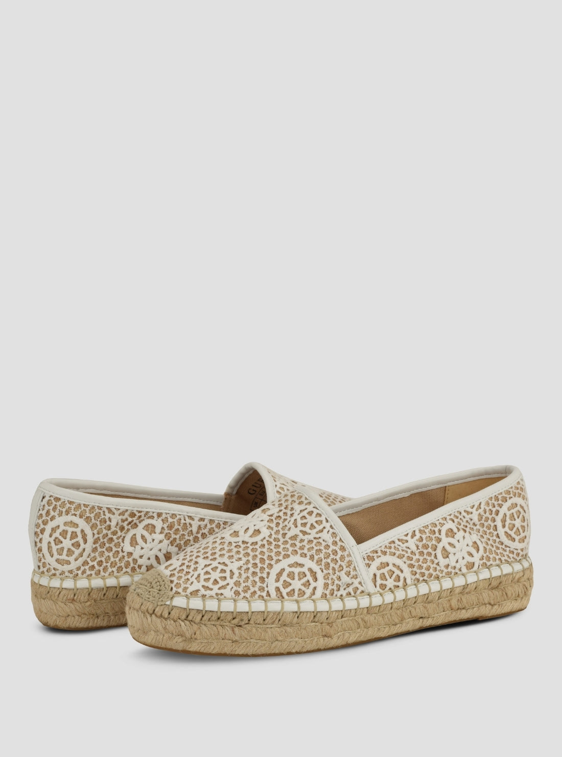 GUESS Womens White Joelynn Espadrilles JOELYNN Front Side View