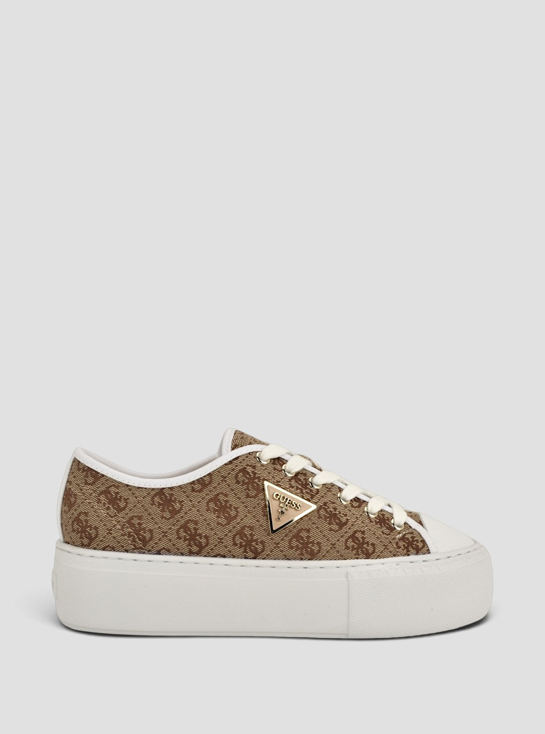GUESS Womens Medium Brown Joezi Sneakers JOEZI4 Side View2