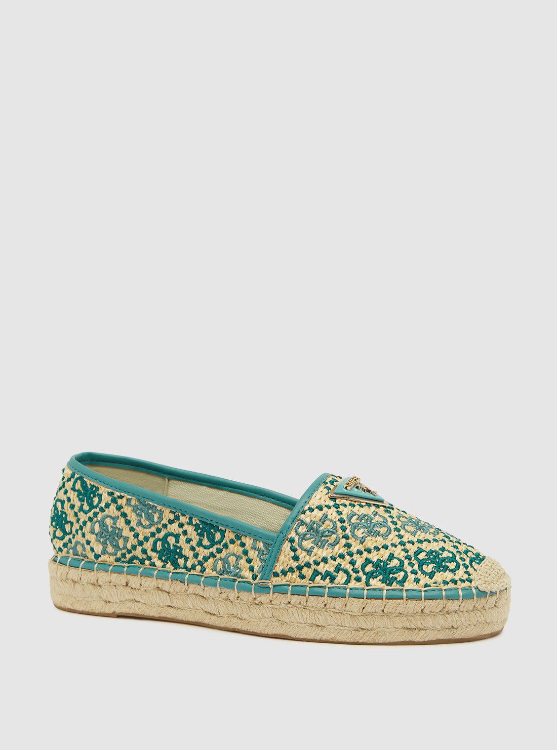 GUESS Womens Blue Logo Jolandon Espadrilles Flats JOLANDON Front Side View