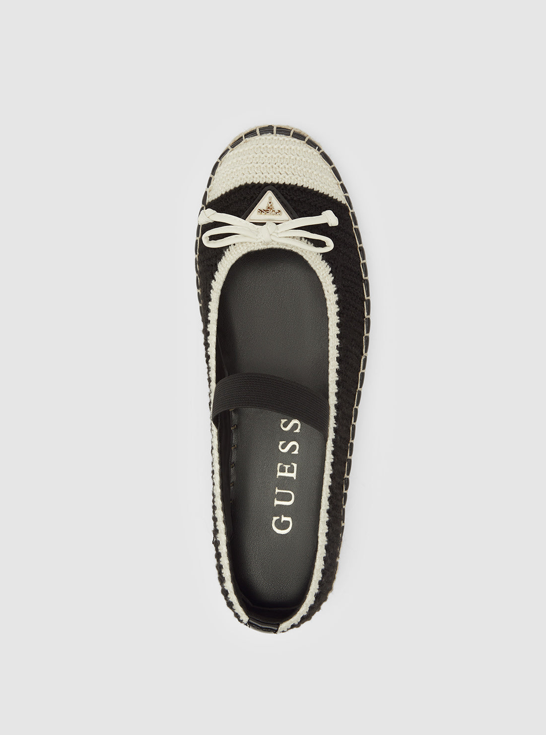 GUESS Womens Footwear Black Joneal Espadrille Flats JONEAL Top View