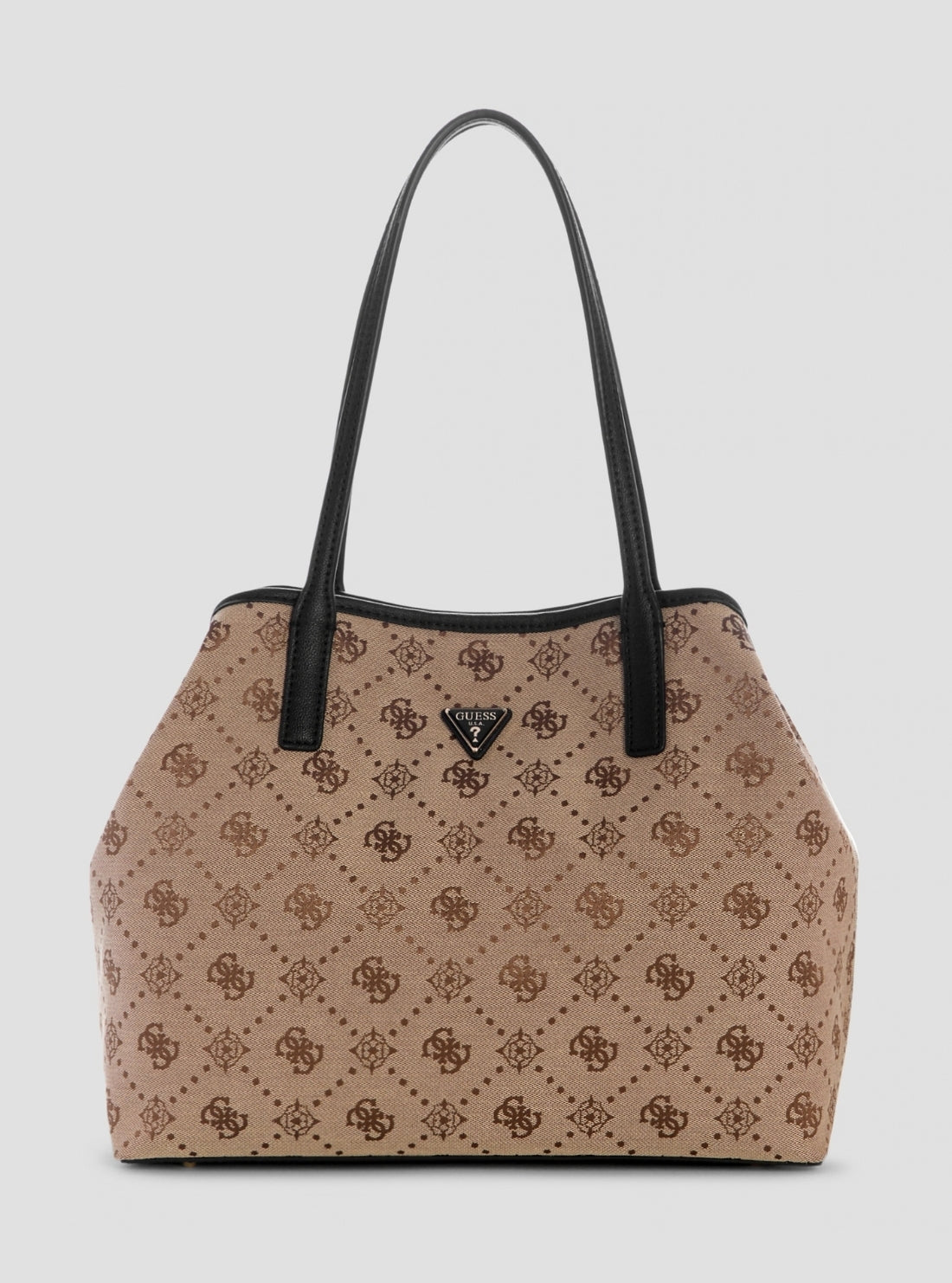 GUESS Womens Brown Logo Victtoria 2 In 1 Tote Bag JP951428 Front View