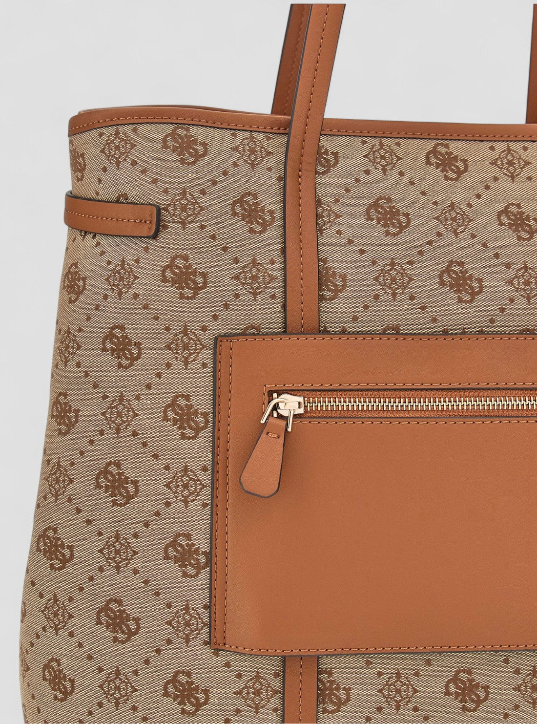GUESS Womens Brown Logo Neda 4G Peony Tote Bag JP965402 Detail View