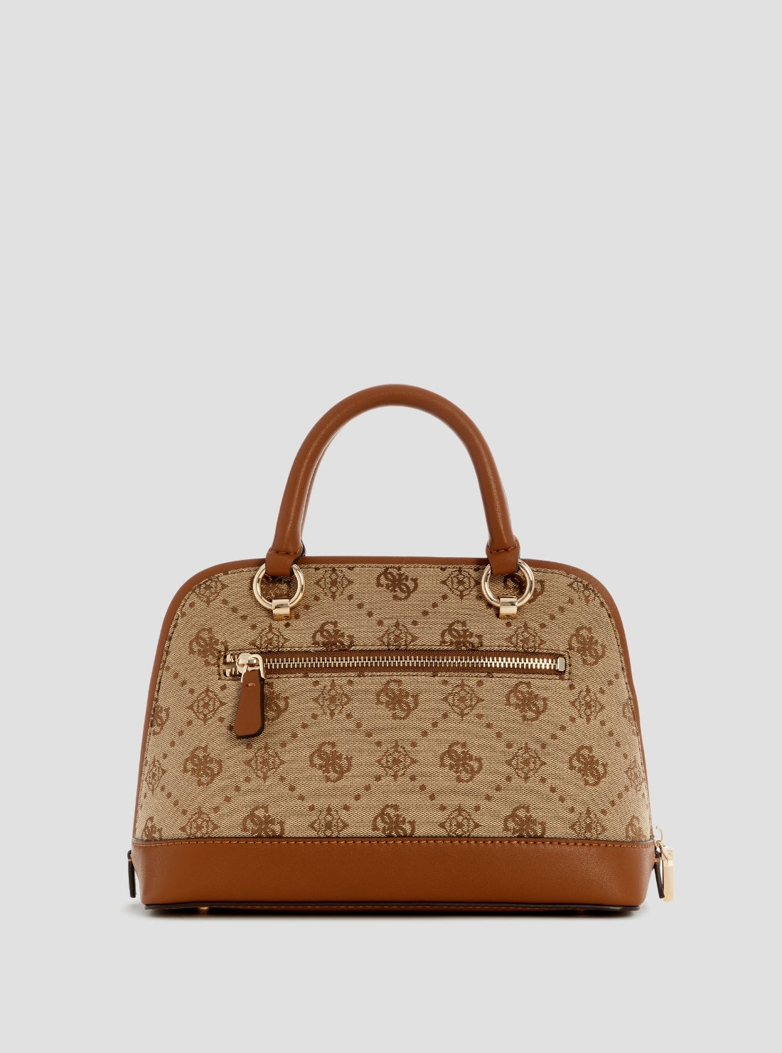 GUESS Womens Brown Logo Neda Dome Satchel JP965405 Back View