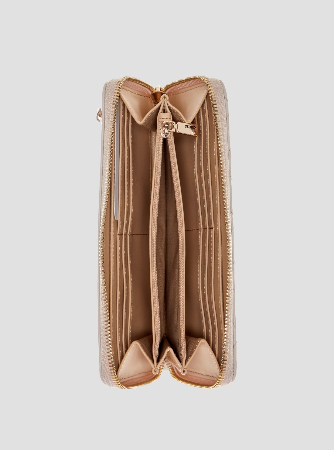 GUESS Womens Brown Logo Neda Large Zip Around Wallet JP9654146 Inside View