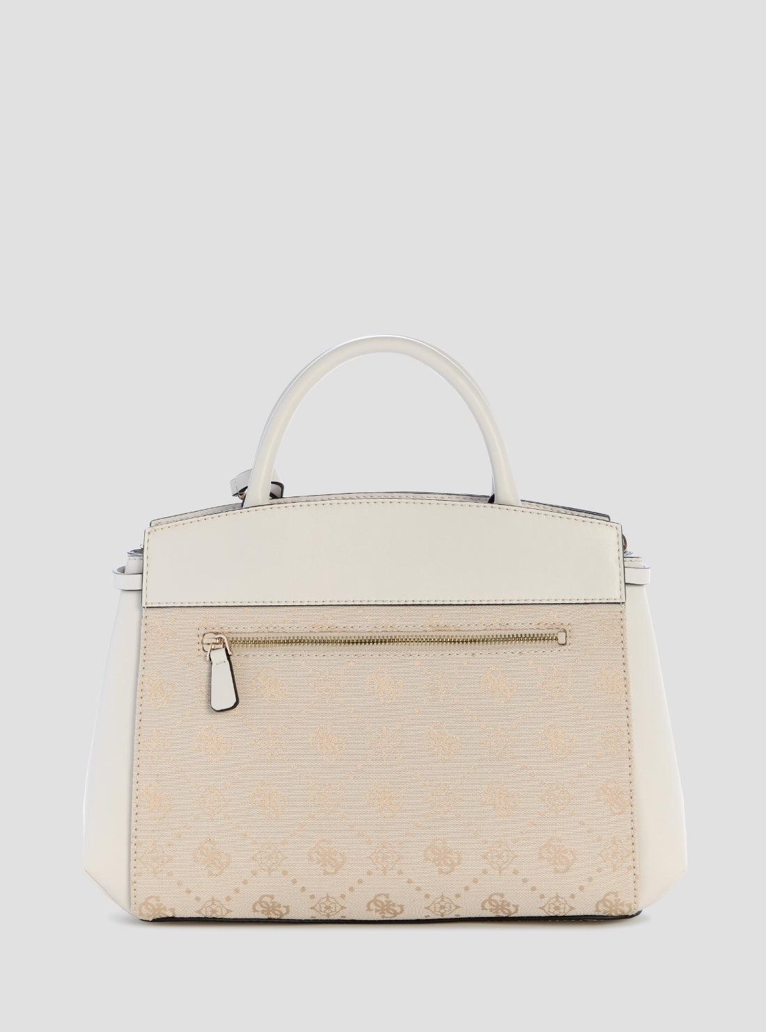 GUESS Womens White Logo Melinda Triple Compartment Satchel Bag JP990206 Back View