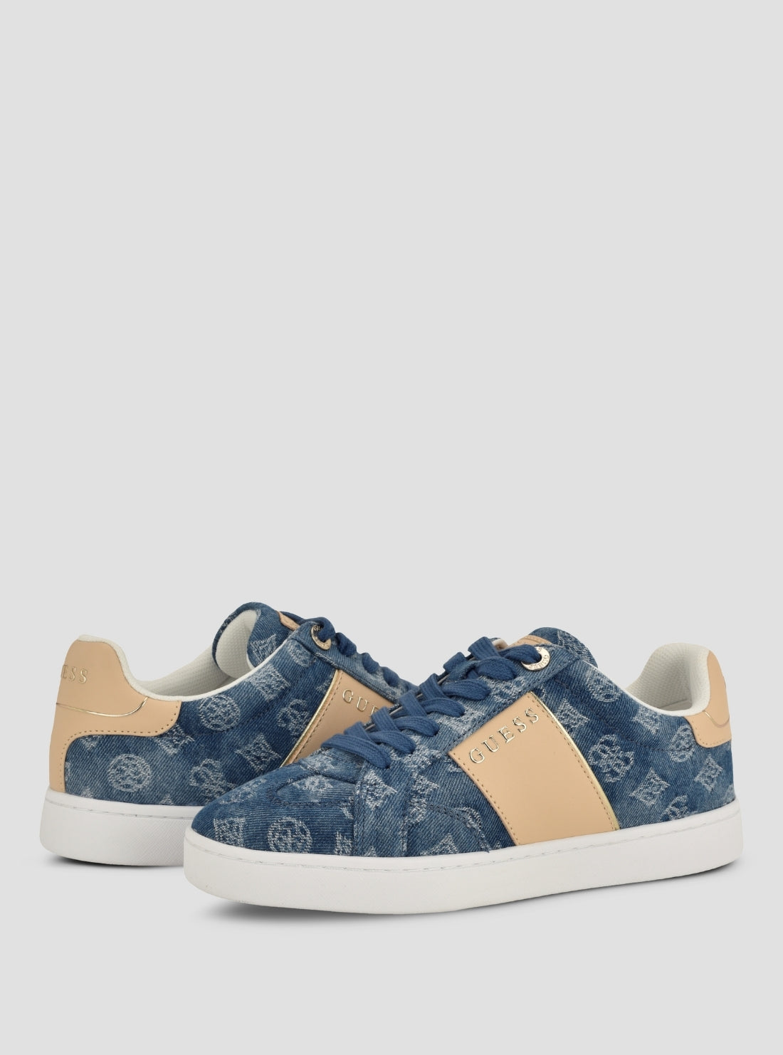 GUESS Womens Medium Blue Jrone Sneakers JRONE11 Front Side View