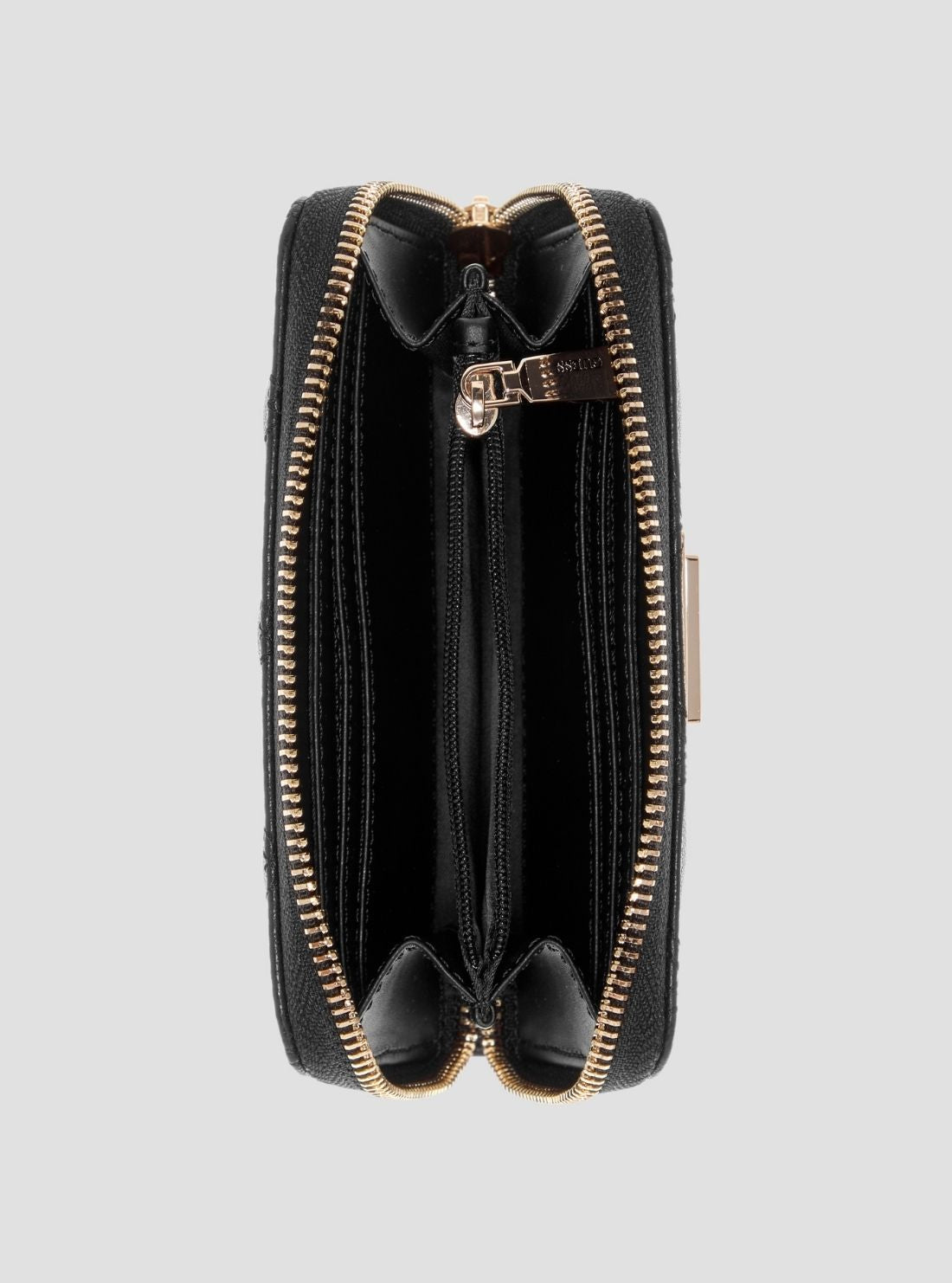 GUESS Womens Black Logo Samantha Medium Zip Around Wallet JT2313140 Inside View