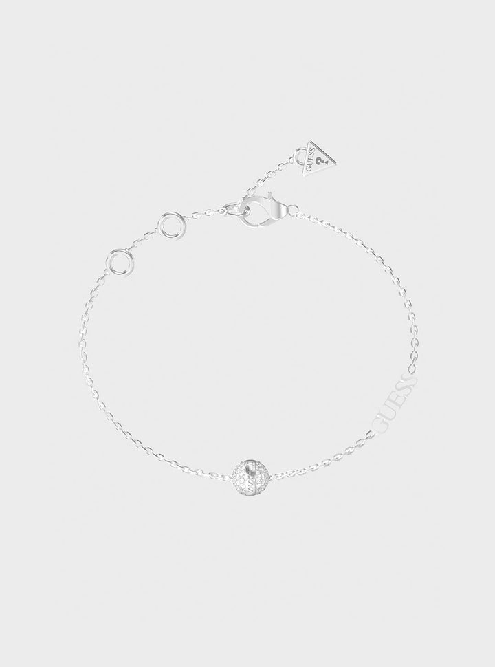 Silver Crystal Bead Necklace