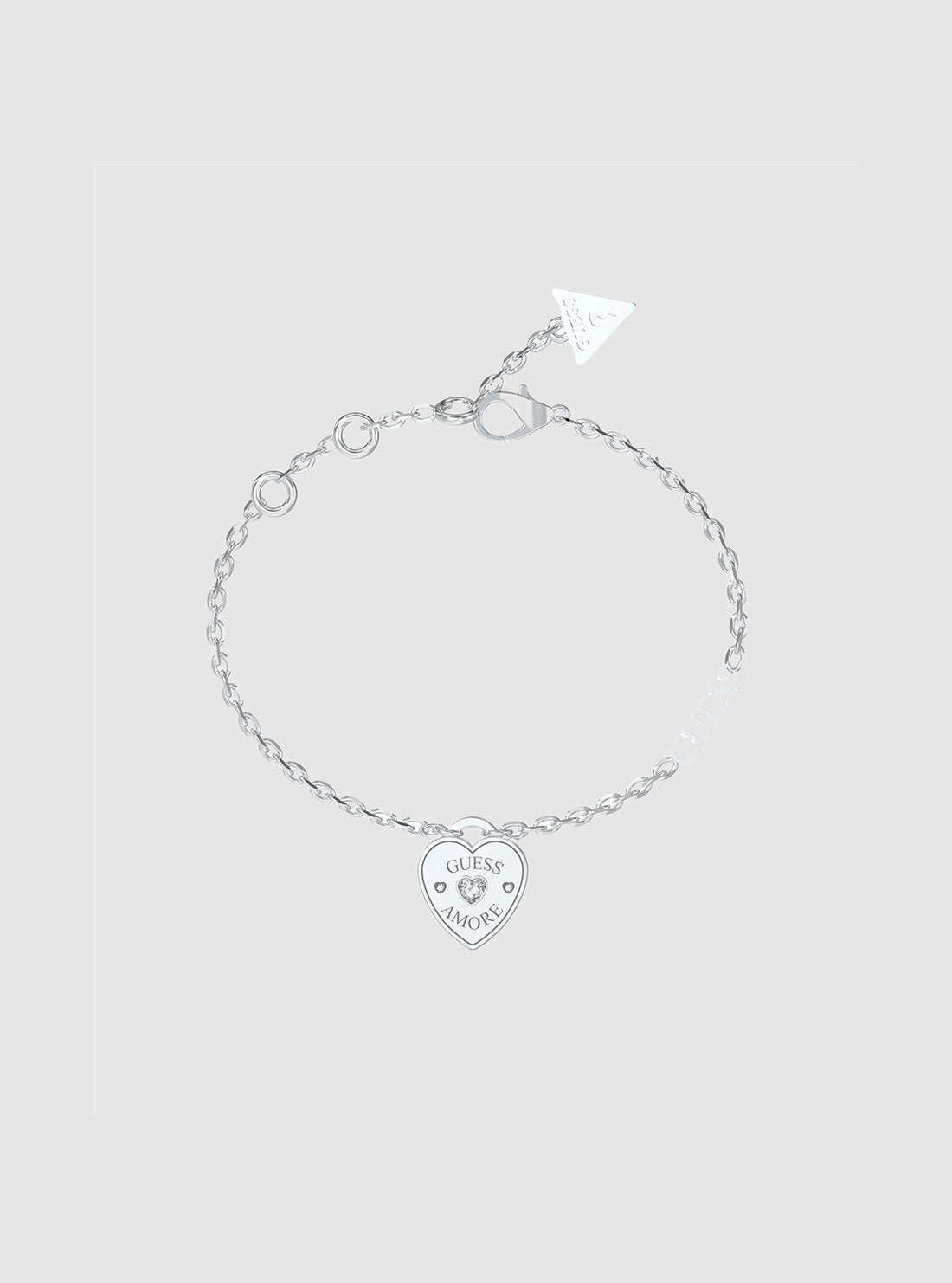 Silver Logo Heart Charm Bracelet