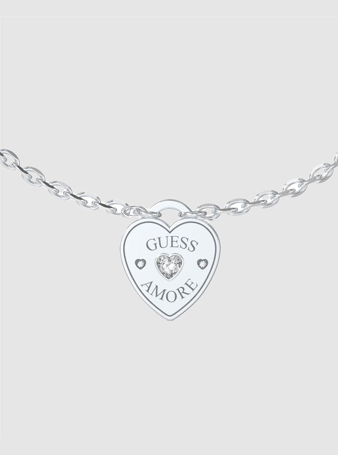 Silver Logo Heart Charm Bracelet