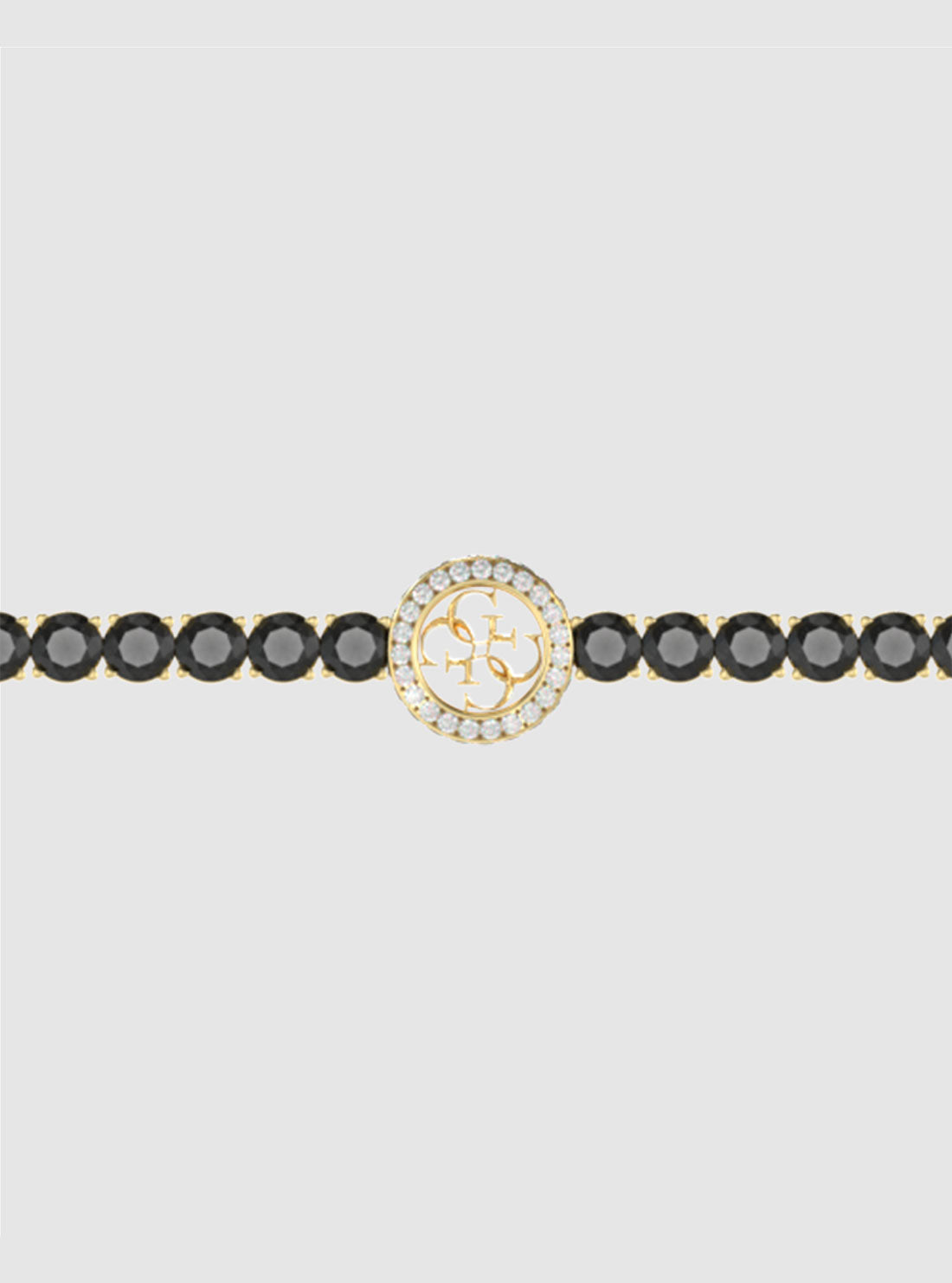 GUESS Accessories Black Gold Tennis Bracelet JUBB05142JWYGBKL Detail View